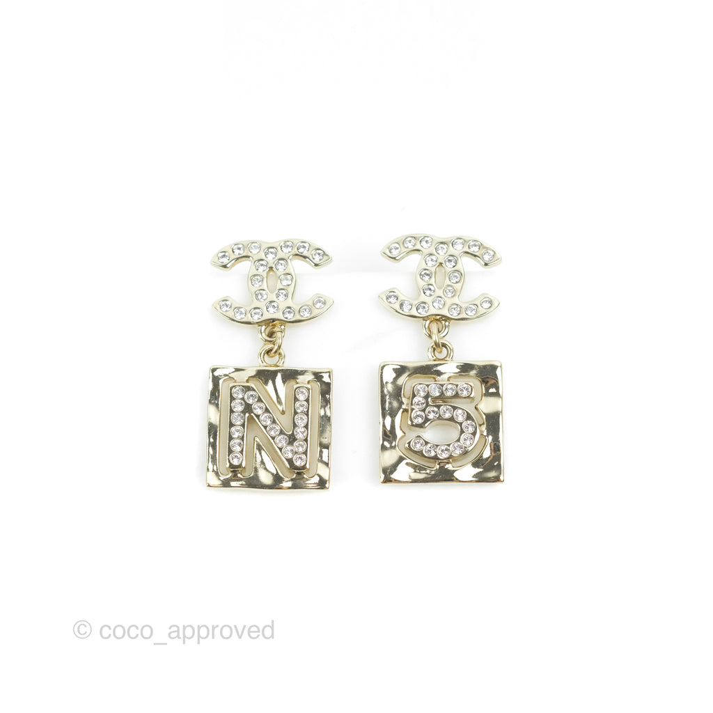 Chanel - Drop CC crystal earrings