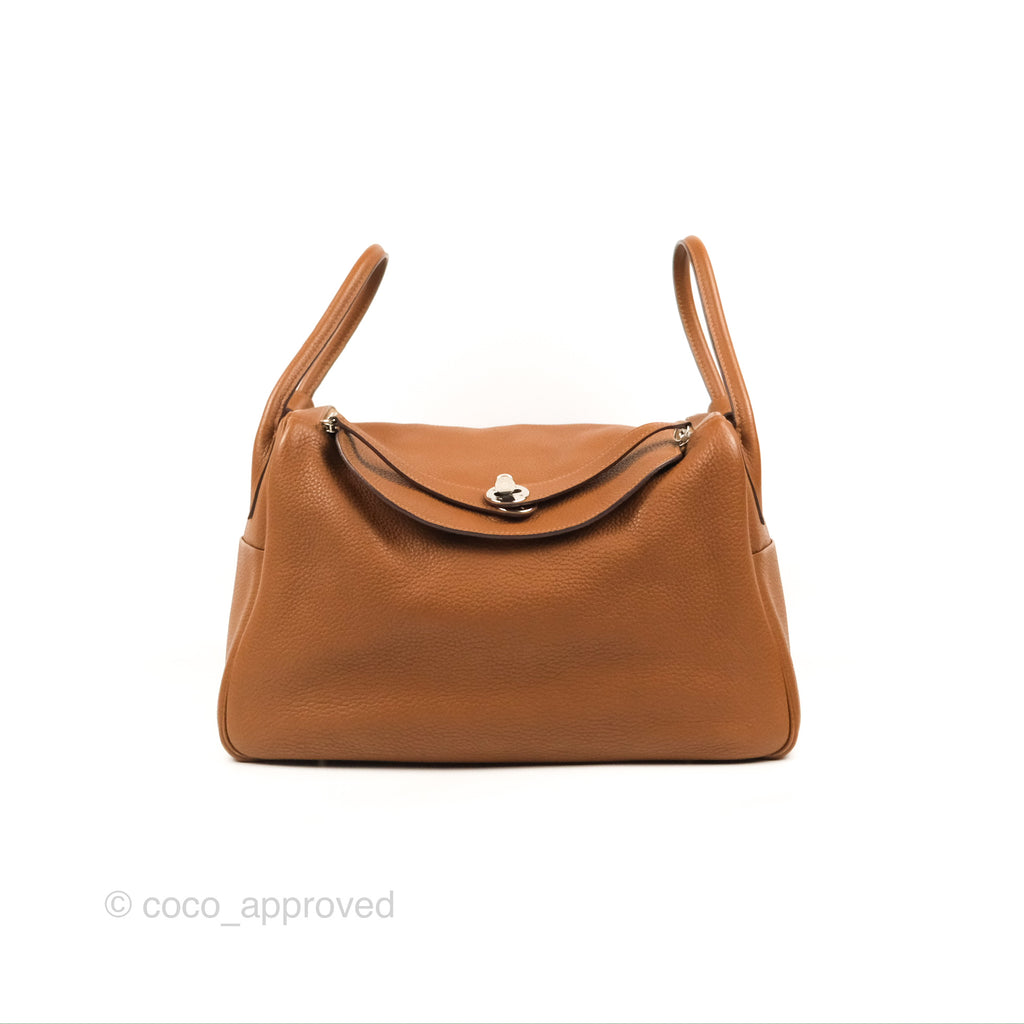 Hermès Lindy 34 Brown Clemence Palladium Hardware