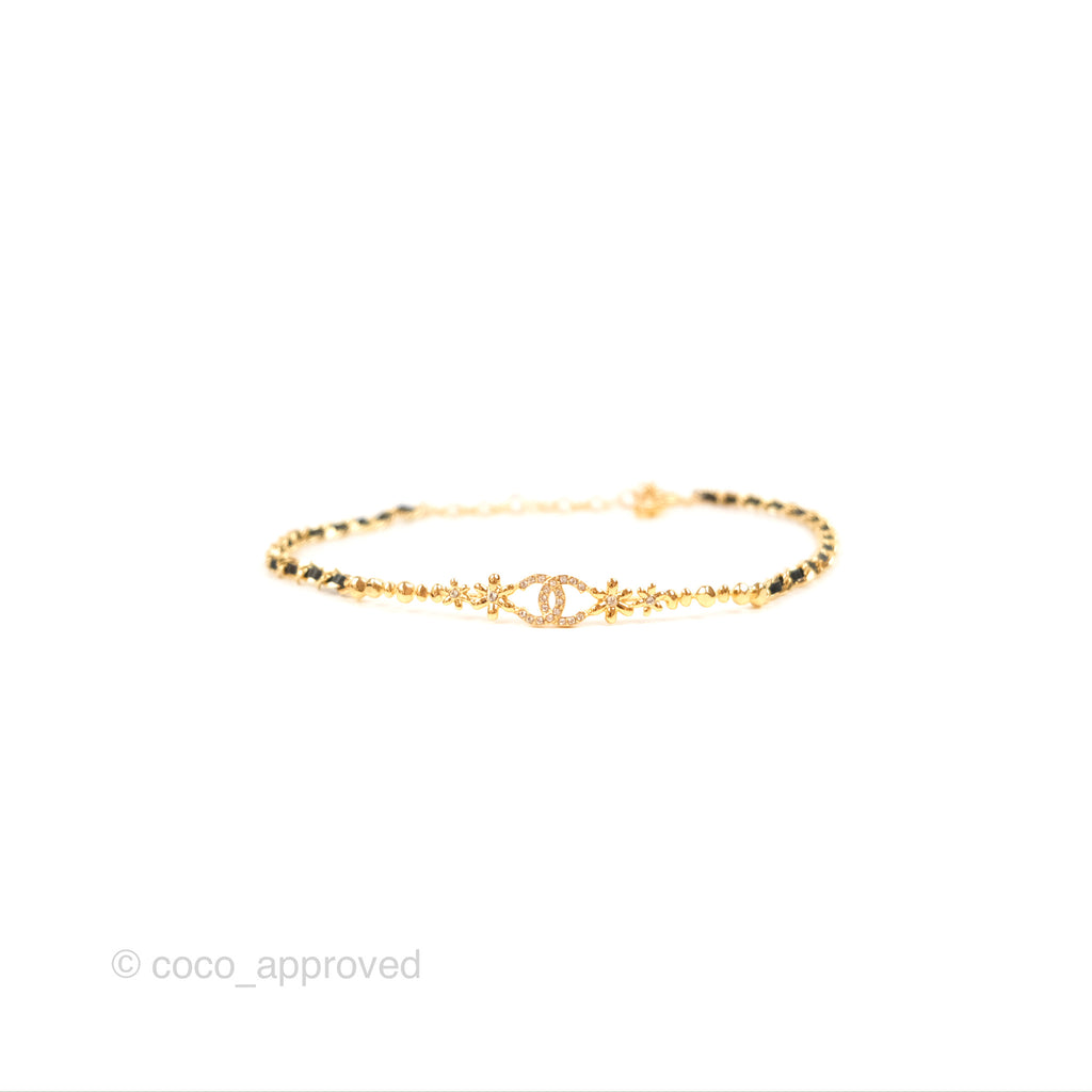 Chanel Crystal CC Snowflake Woven Chain Choker Gold Tone 23A
