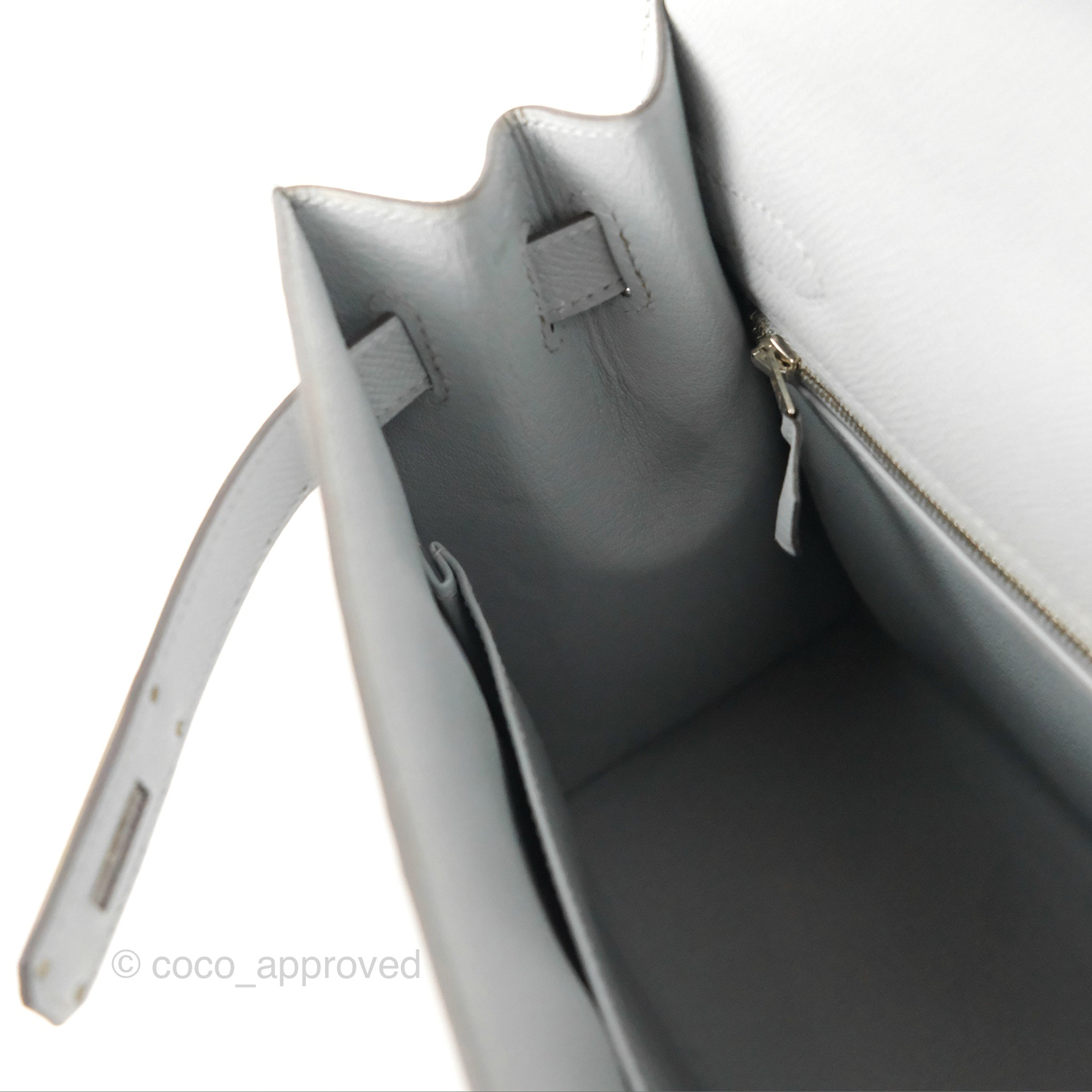 Hermès Kelly 32 Sellier Bleu Glacier Epsom Palladium Hardware – Coco  Approved Studio