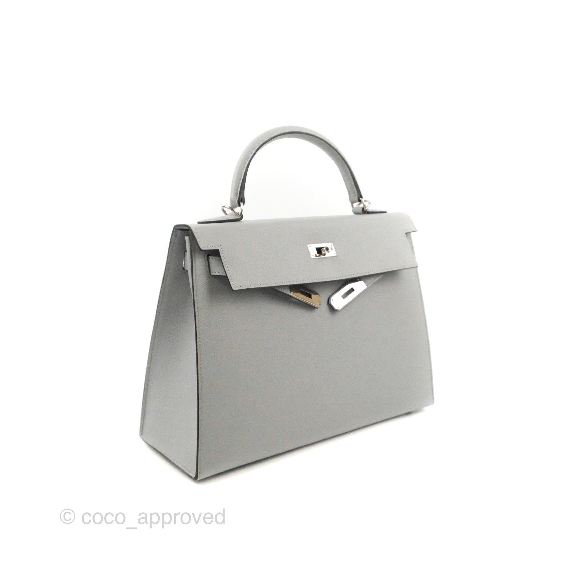 Hermès Kelly 32 Sellier Bleu Glacier Epsom Palladium Hardware – Coco  Approved Studio