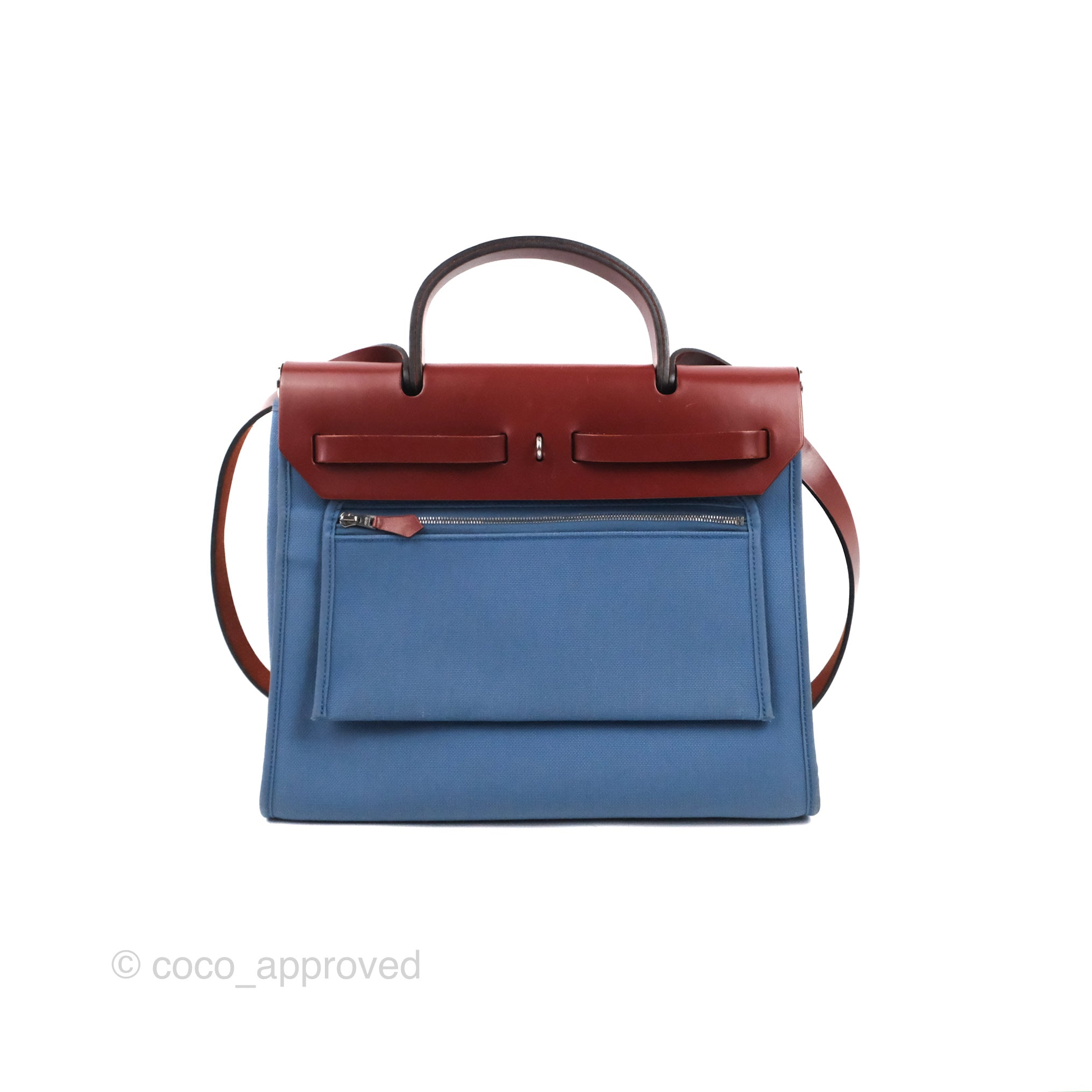 Herbag Zip 31 Rouge H/Bleu Agate Canvas Palladium Hardware