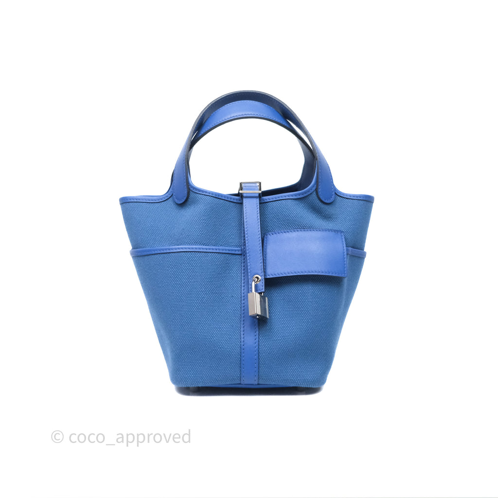 Hermes Picotin Lock 18 Cargo Pockets Bleu Royal Palladium Hardware