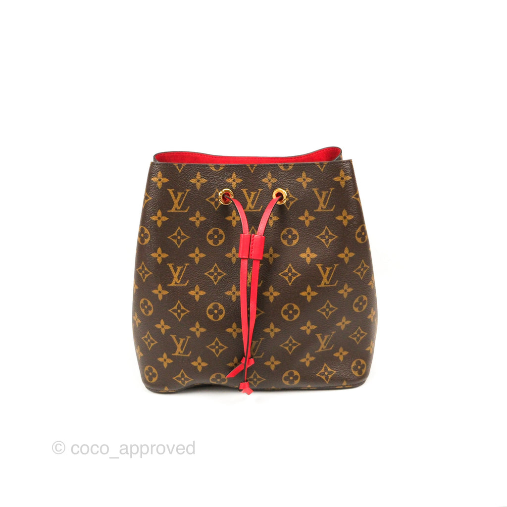 Louis Vuitton Neonoe Bucket Bag MM Monogram Canvas Red