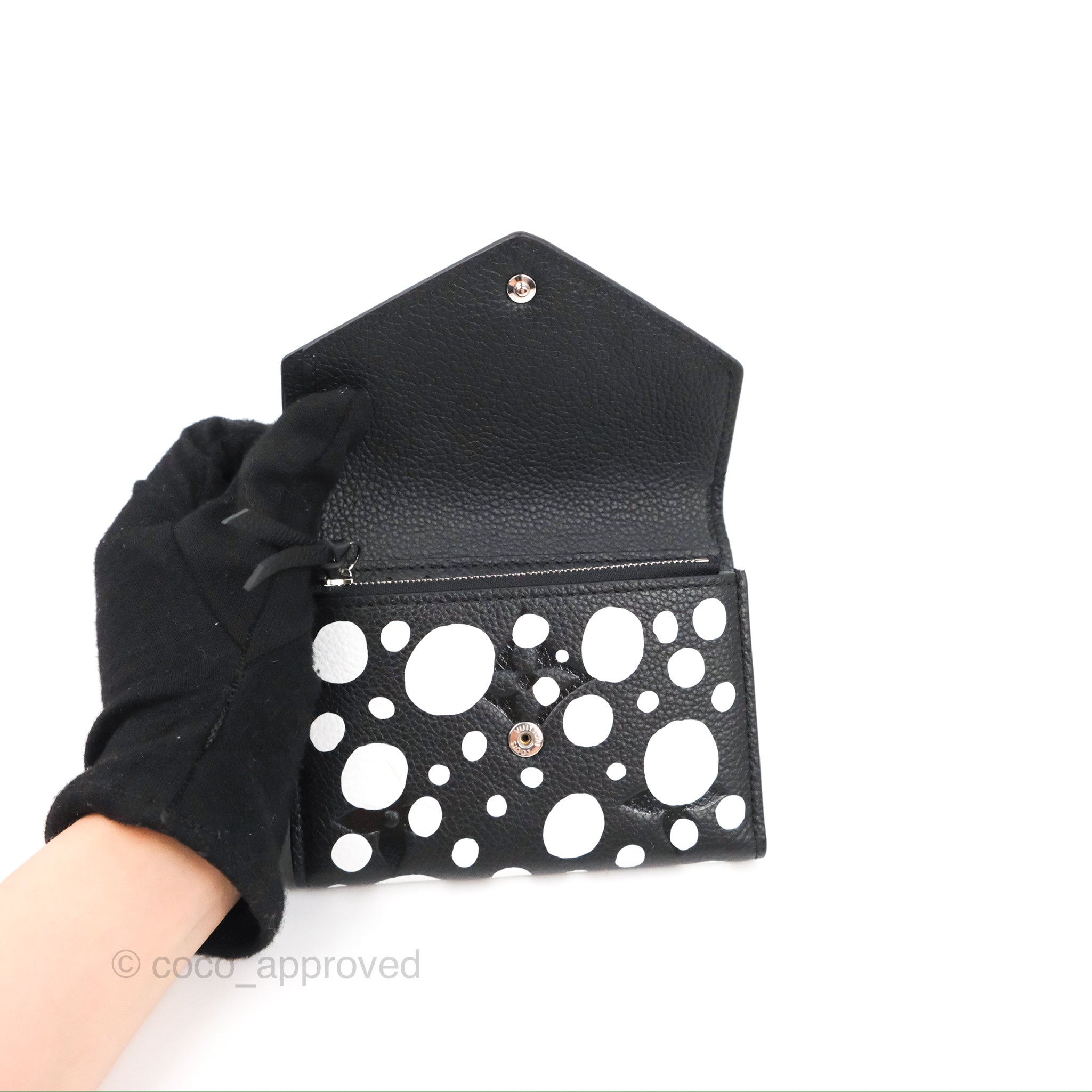 Louis Vuitton x Yayoi Kusama Victorine Wallet Black/White in Grained  Empreinte Cowhide Leather with Silver-tone - US