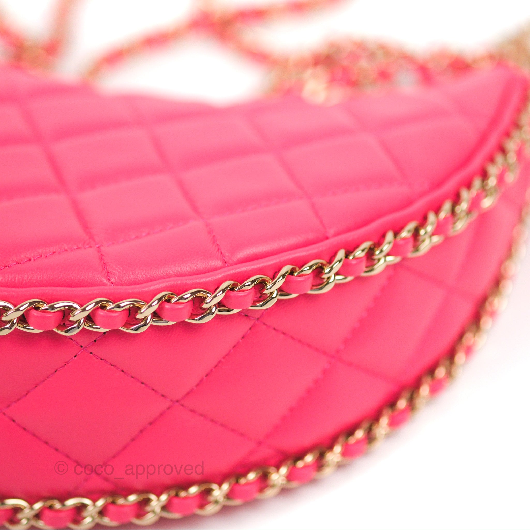 Chanel Heart Bag Large, Pink Lambskin Leather, Gold Hardware, Like
