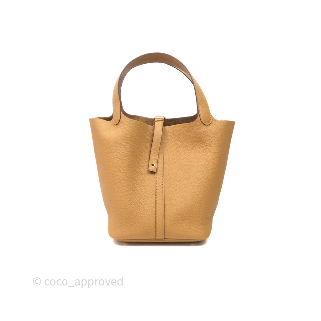 Hermès Picotin 22 Biscuit 48 Clemence Gold Hardware