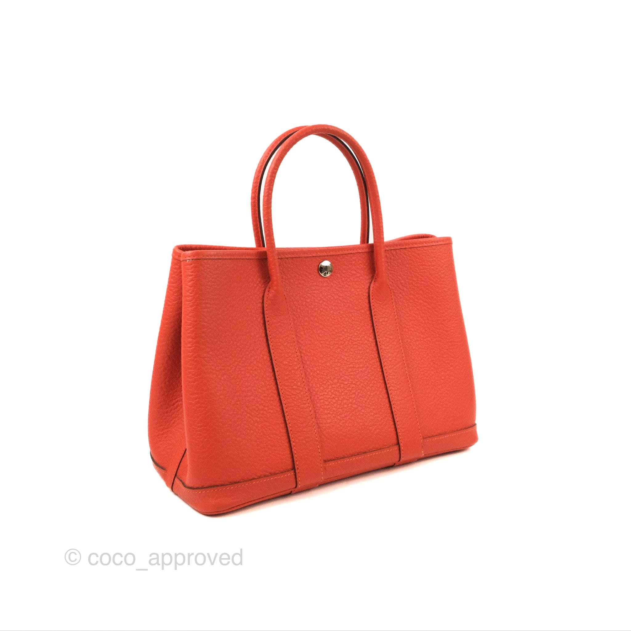 Hermes Garden Party Tote Leather 30 Orange