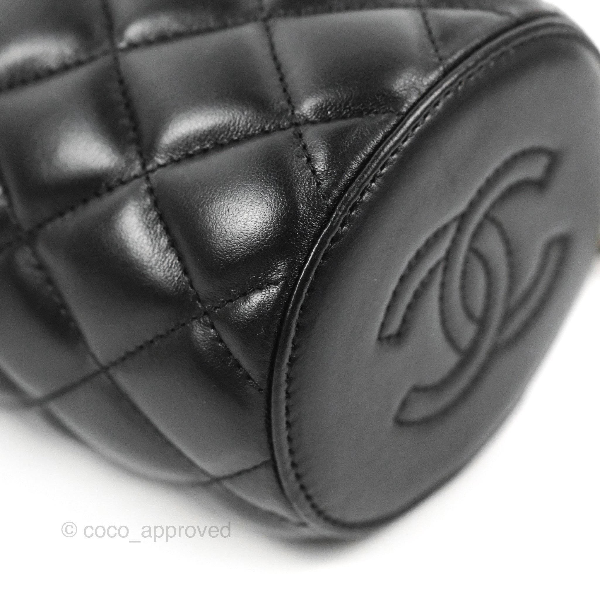 Chanel Quilted CC Crown Box Vanity Black Lambskin – Coco Approved Studio