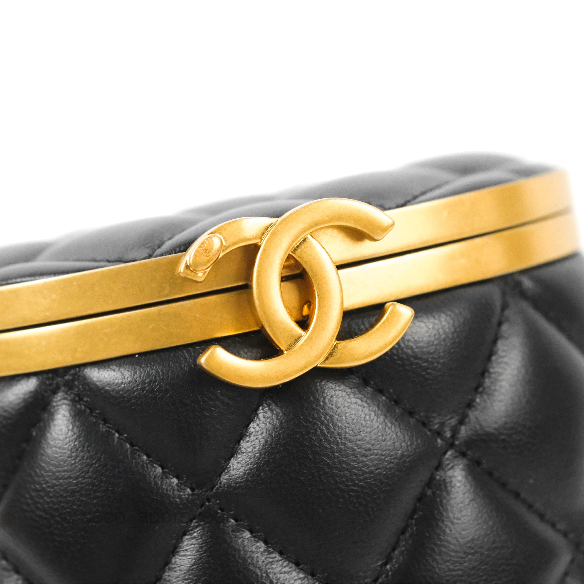 Authentic Chanel Bag Vintage Black W/ Gold Cc Logo