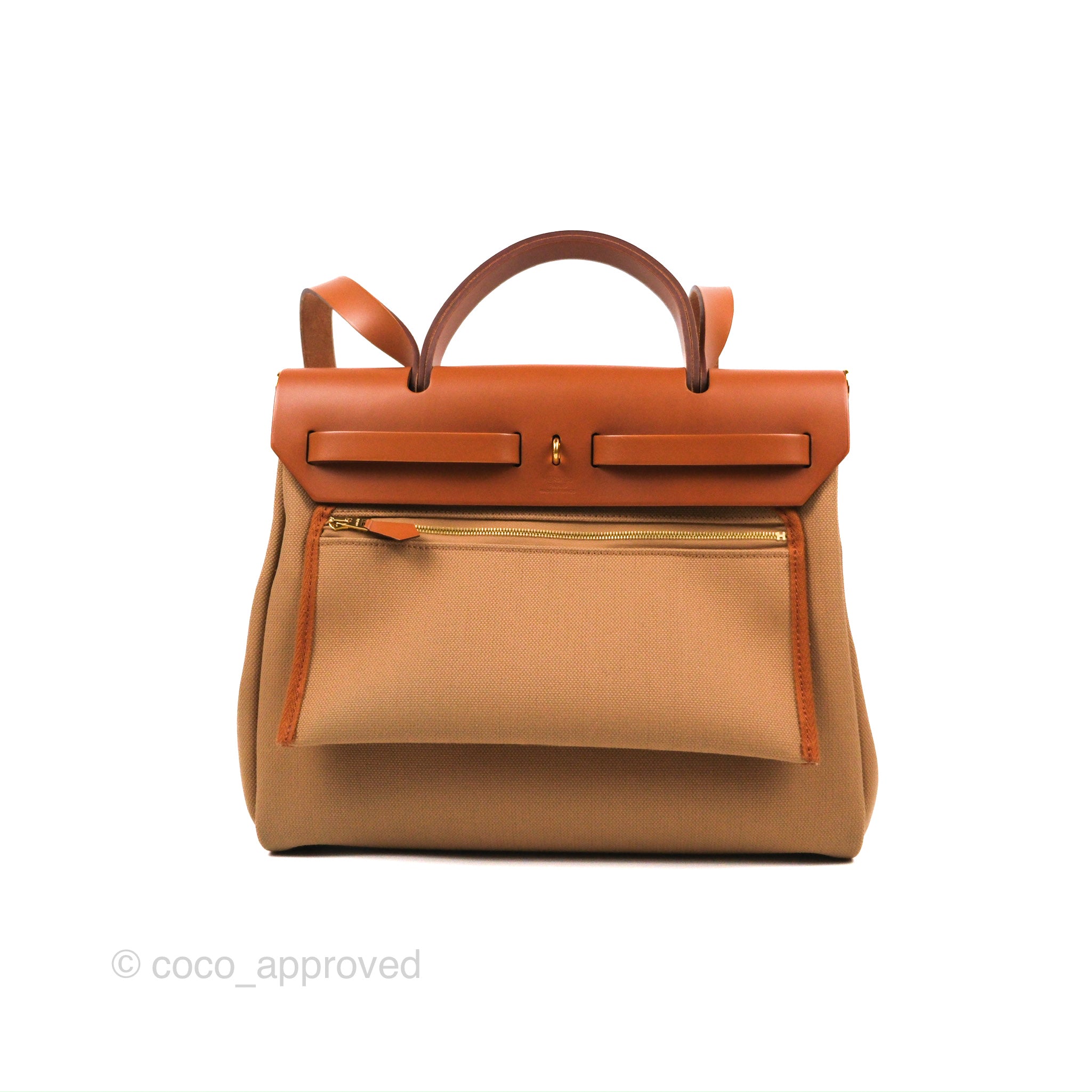 Hermès Herbag Zip 31 In Chai And Fauve, With Gold Hardware – Found Fashion