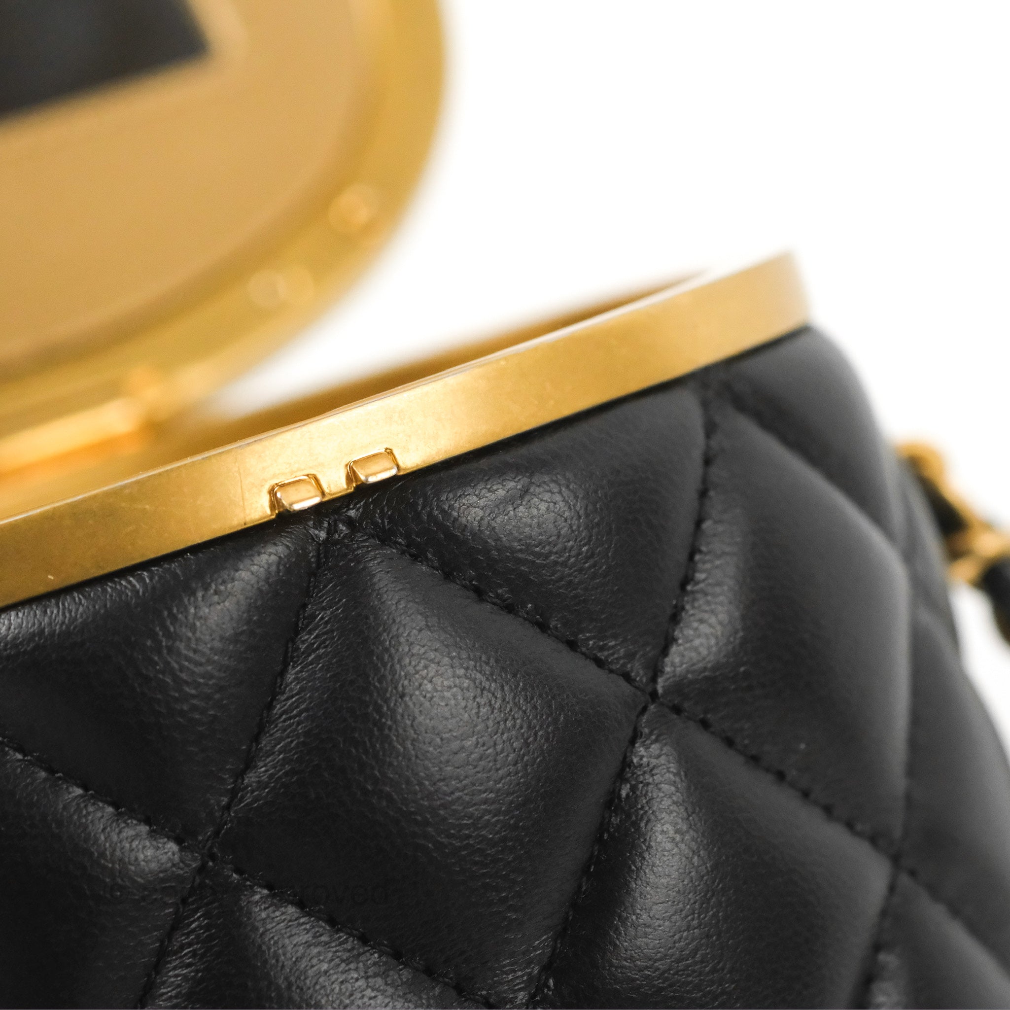 CHANEL Vintage Caviar Leather 24k CC Logo Vanity Top Handle Bag Black