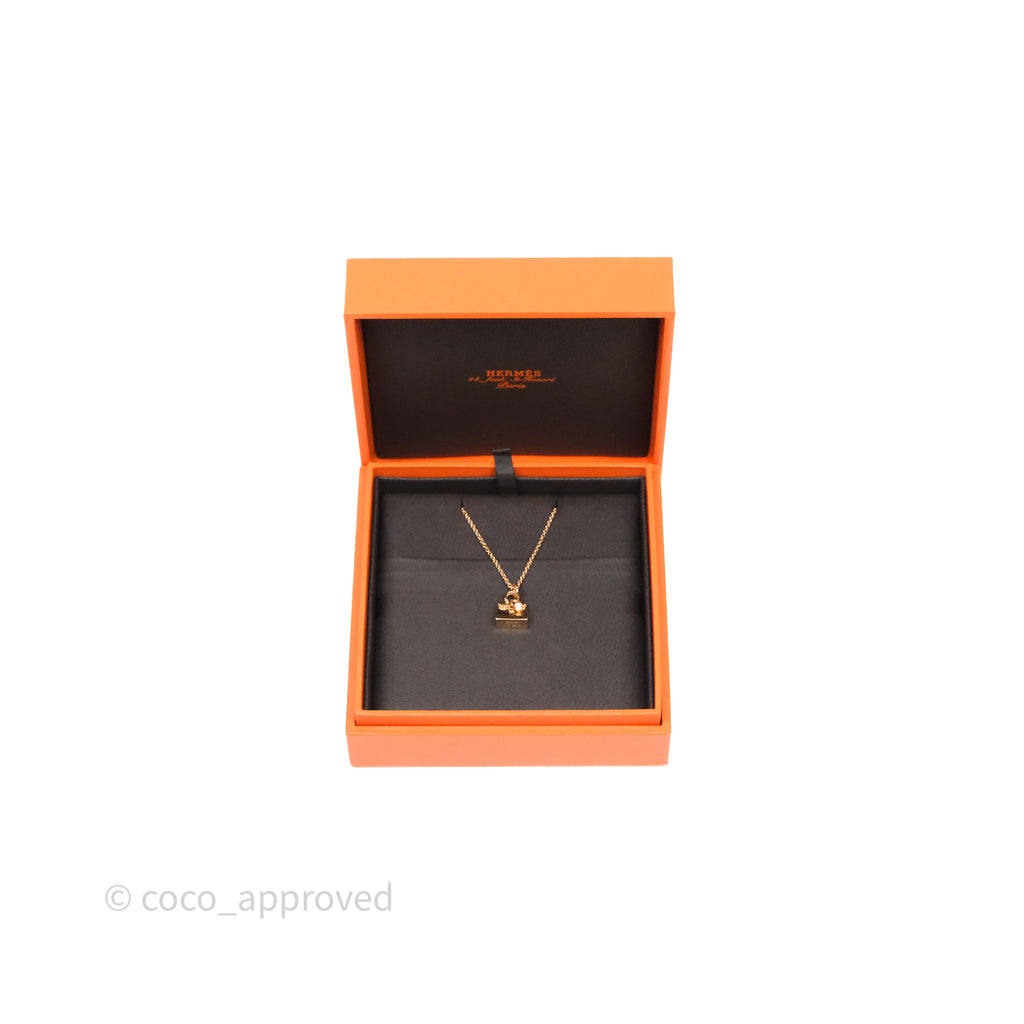 Hermès Birkin Amulette Pendant Necklace Rose Gold