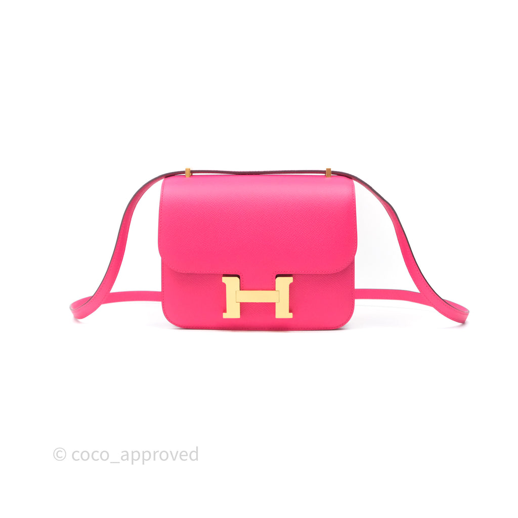Hermès Constance Mini 18cm Rose Extreme I6 Epsom Gold Hardware