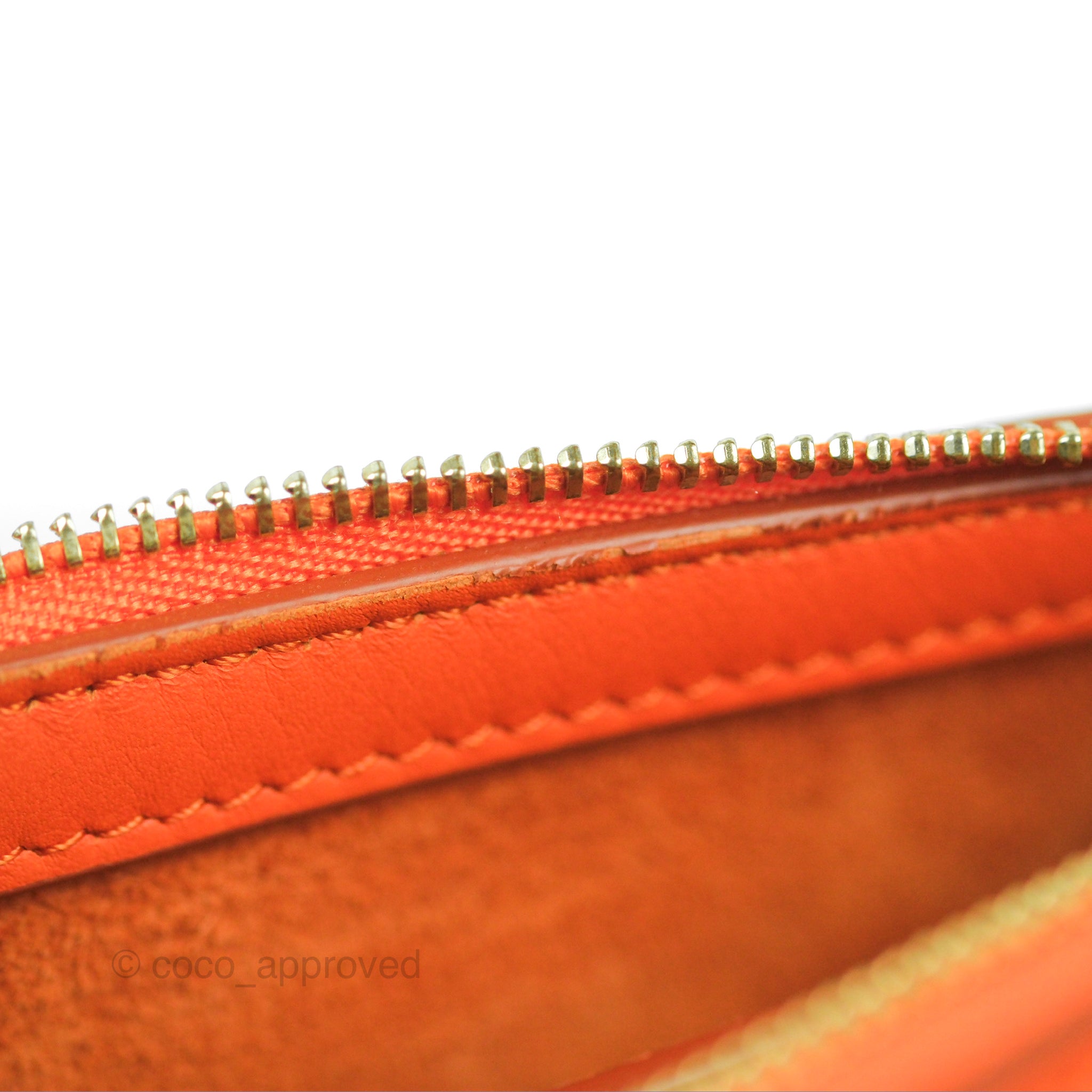 Celine Tri-Fold Clutch on Chain Orange Calfskin – Coco