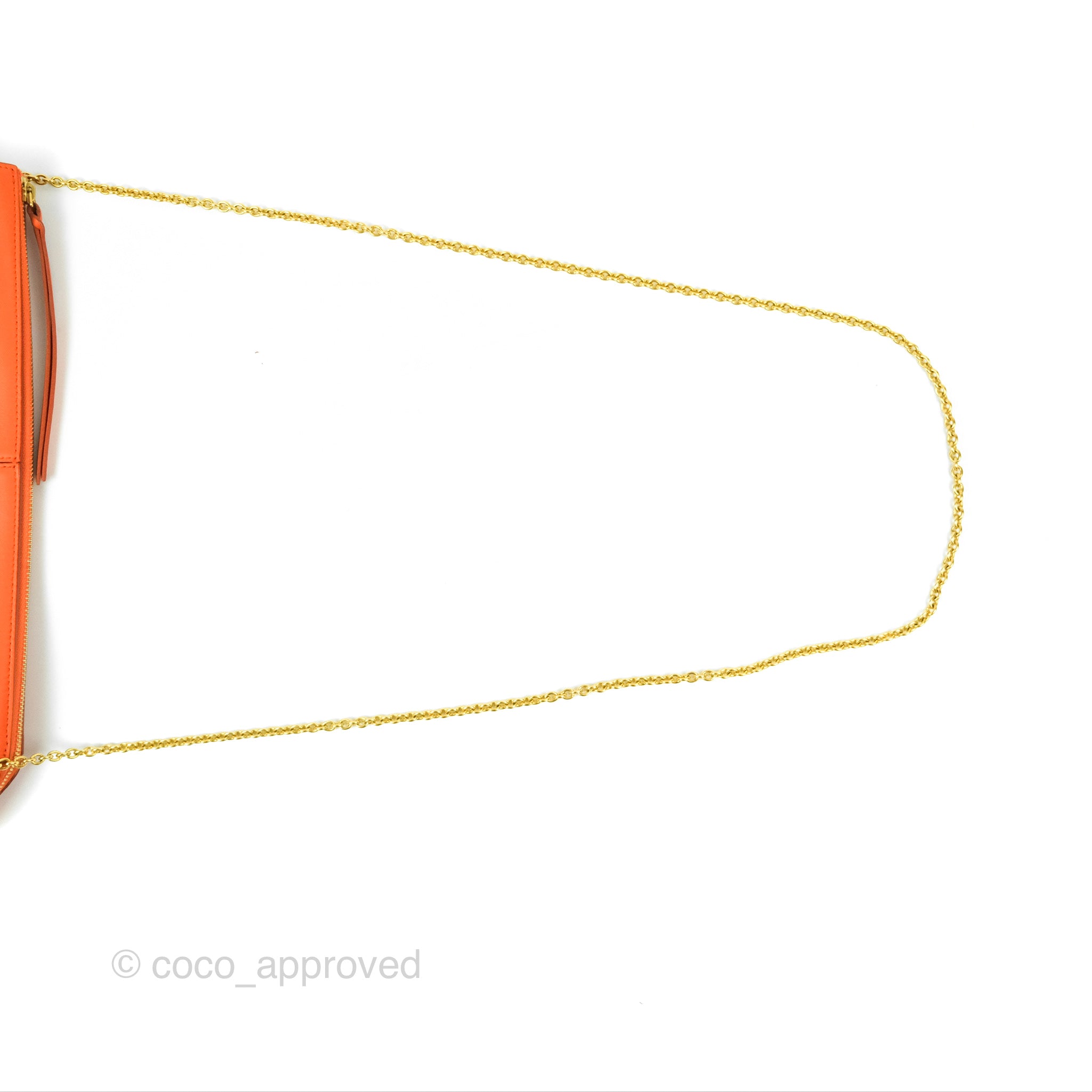 Celine Tri-Fold Clutch on Chain Orange Calfskin – Coco Approved Studio