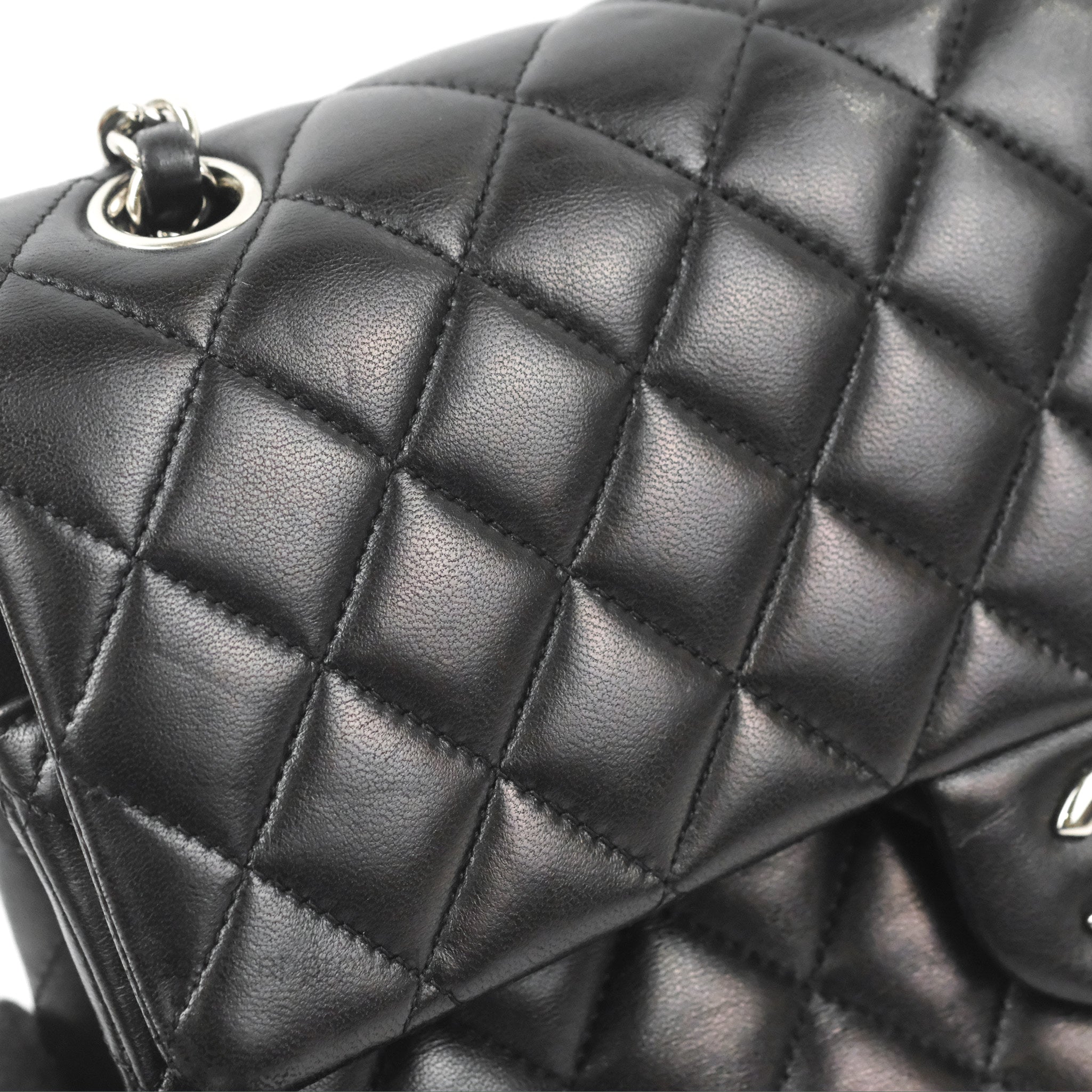 Chanel Classic M/L Medium Flap Quilted Black Lambskin Silver Hardware –  Coco Approved Studio