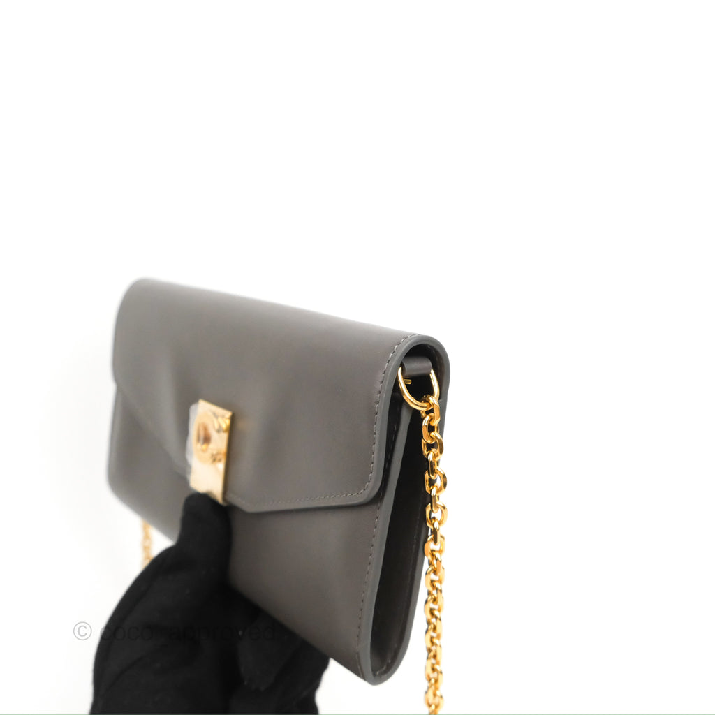 Celine Grey Leather C Wallet On Chain at 1stDibs