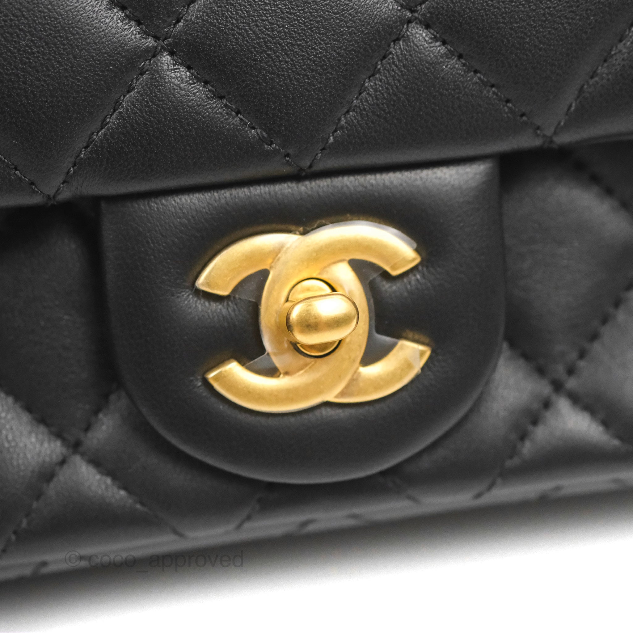 Chanel Chain-Embellished Mini Flap Bag in Black Calfskin — UFO No More