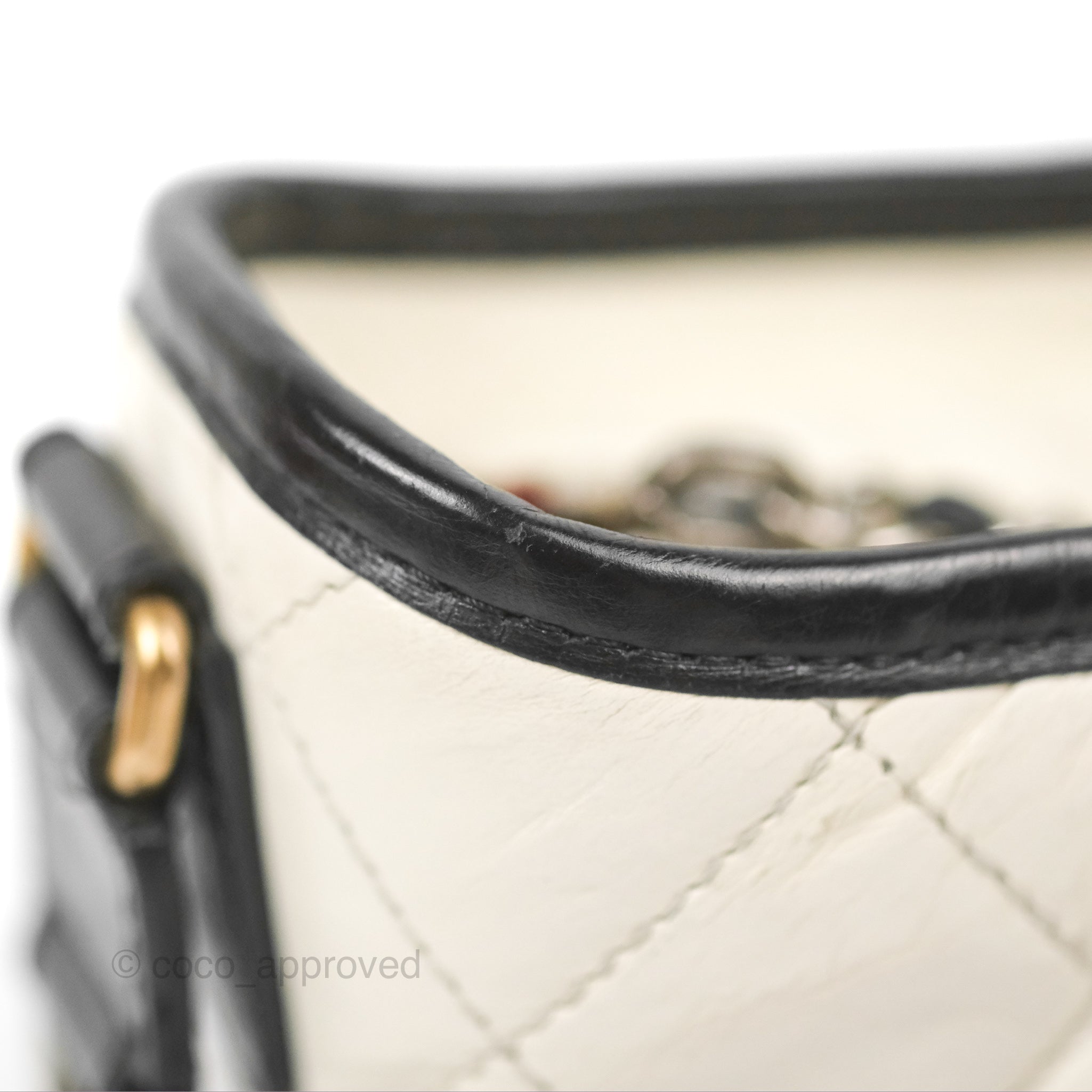 CHANEL Aged Calfskin Quilted Small Gabrielle Hobo Black 1180650
