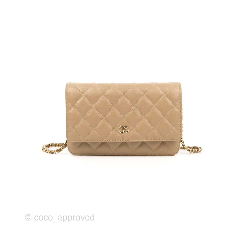 Chanel Quilted Classic WOC Dark Beige Caviar Gold Hardware