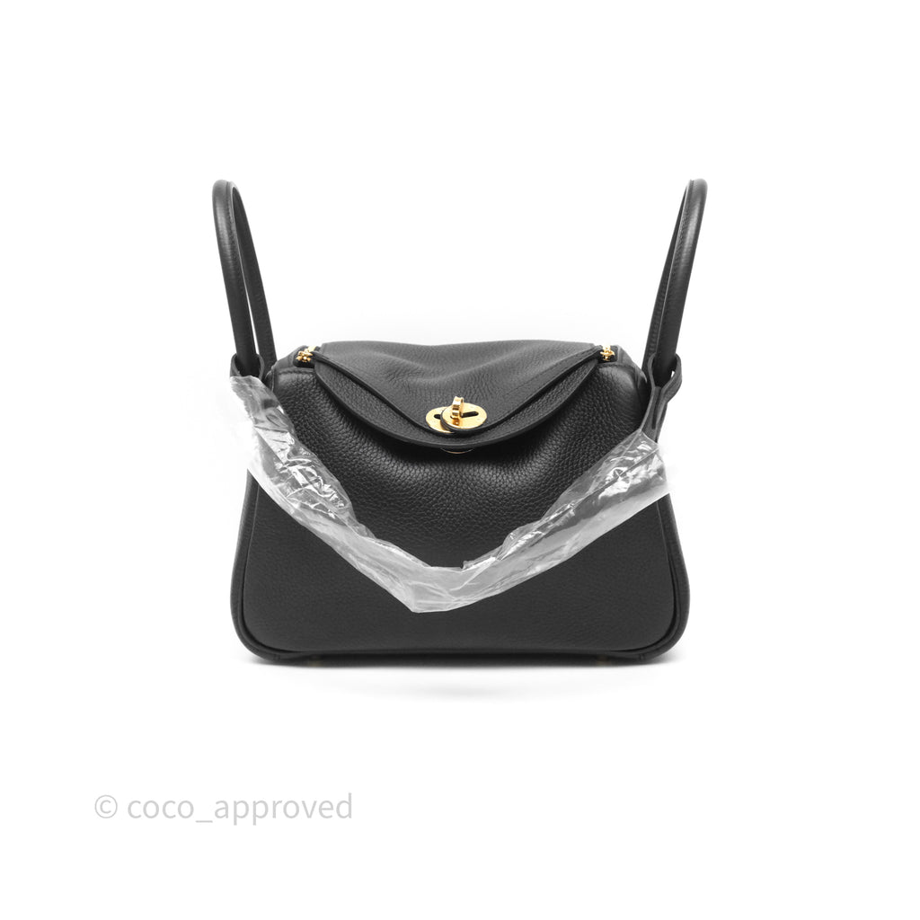 Hermès Lindy 26 Black Noir 89 Clemence Gold Hardware