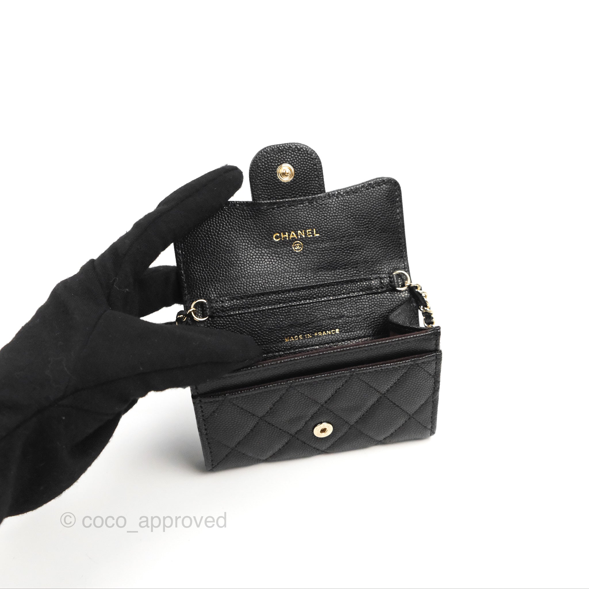 NIB 100%AUTH Chanel 22C Beige Clair Caviar Card Holder Belt Bag