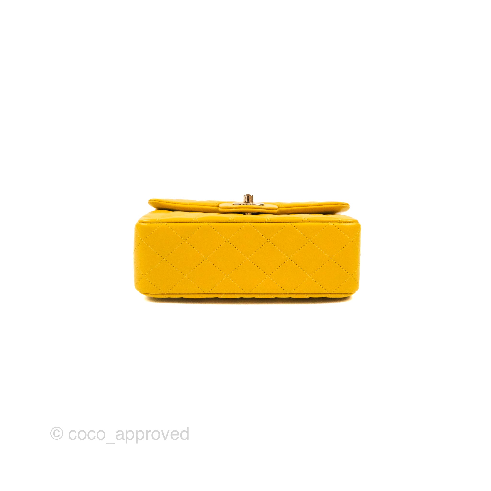 Chanel Top Handle Mini Rectangular Flap Bag Mustard Yellow