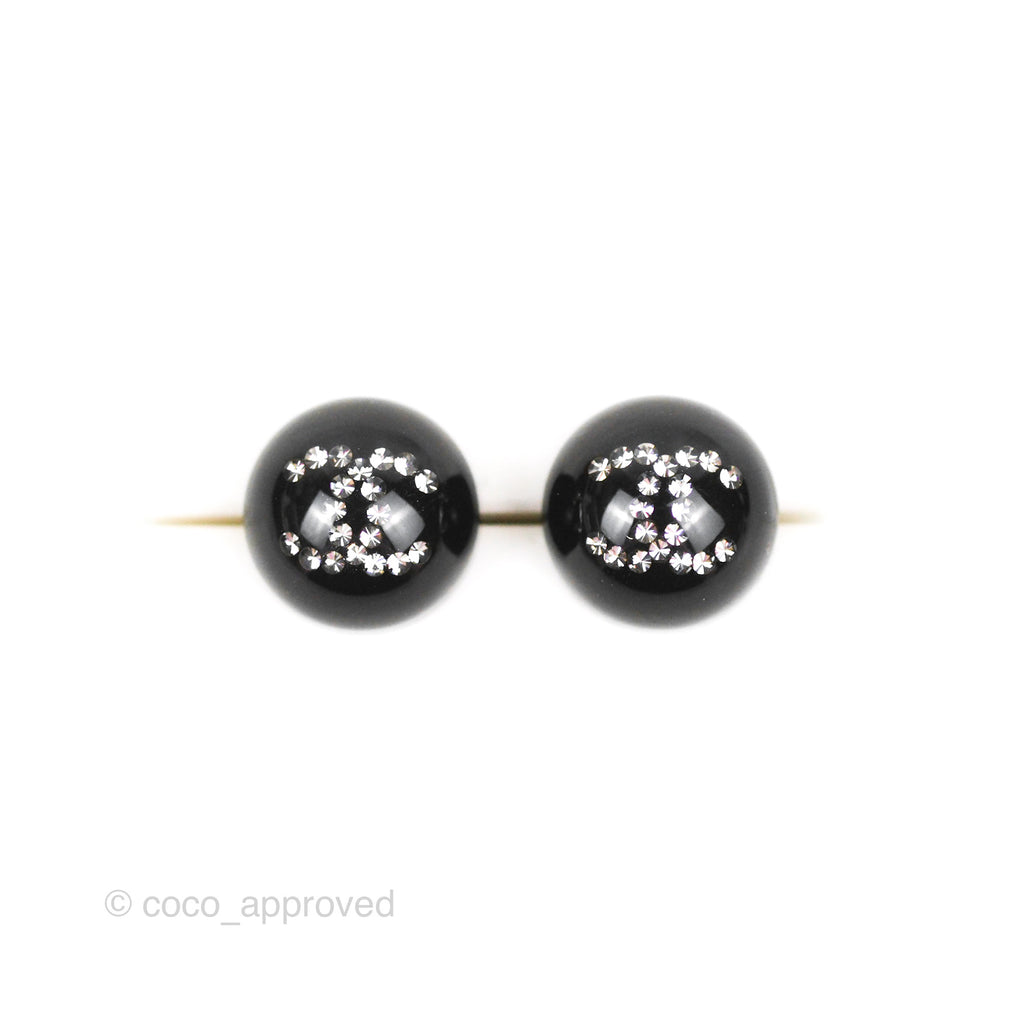 Chanel Round Black CC Earrings 21K