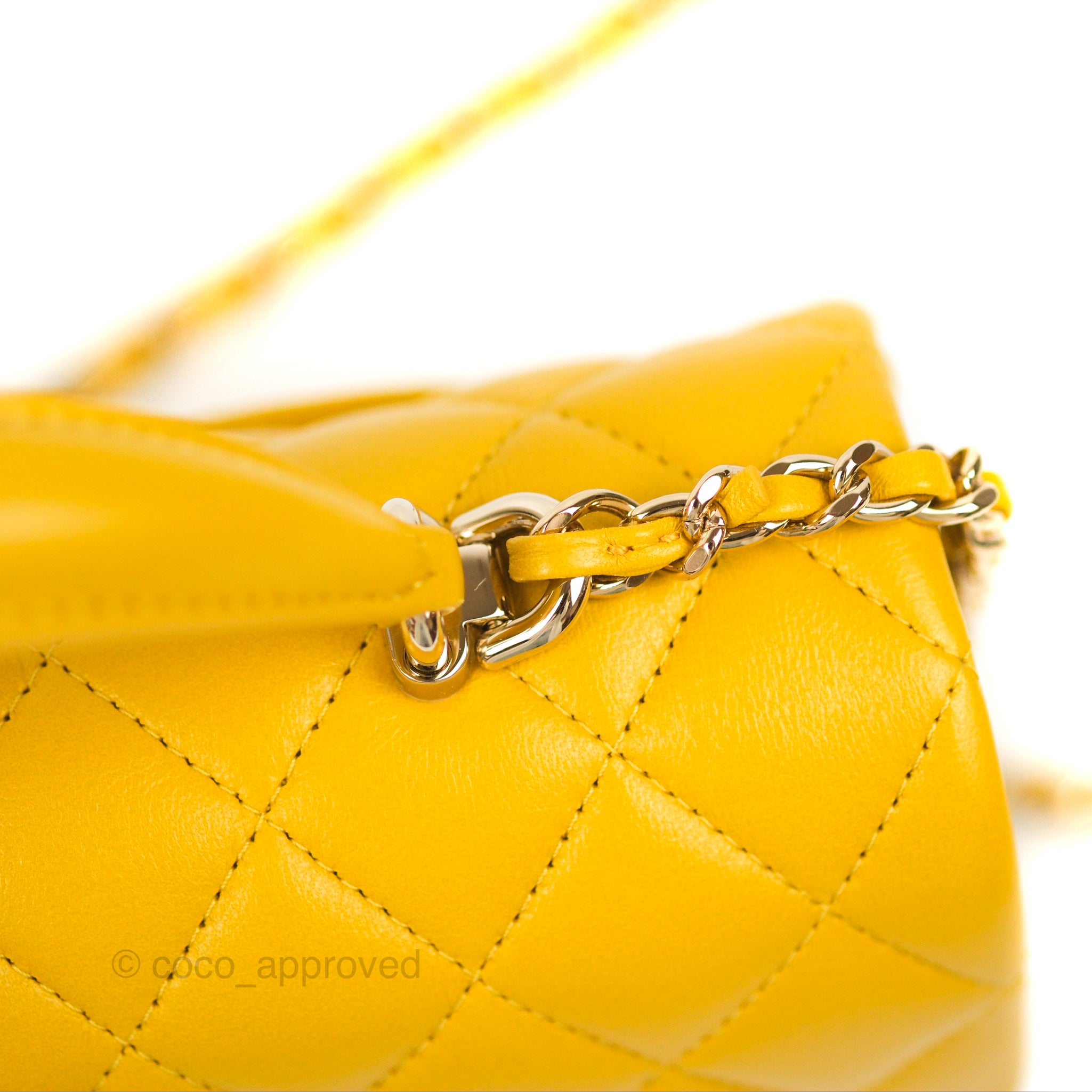 Chanel Top Handle Mini Rectangular Flap Bag Mustard Yellow