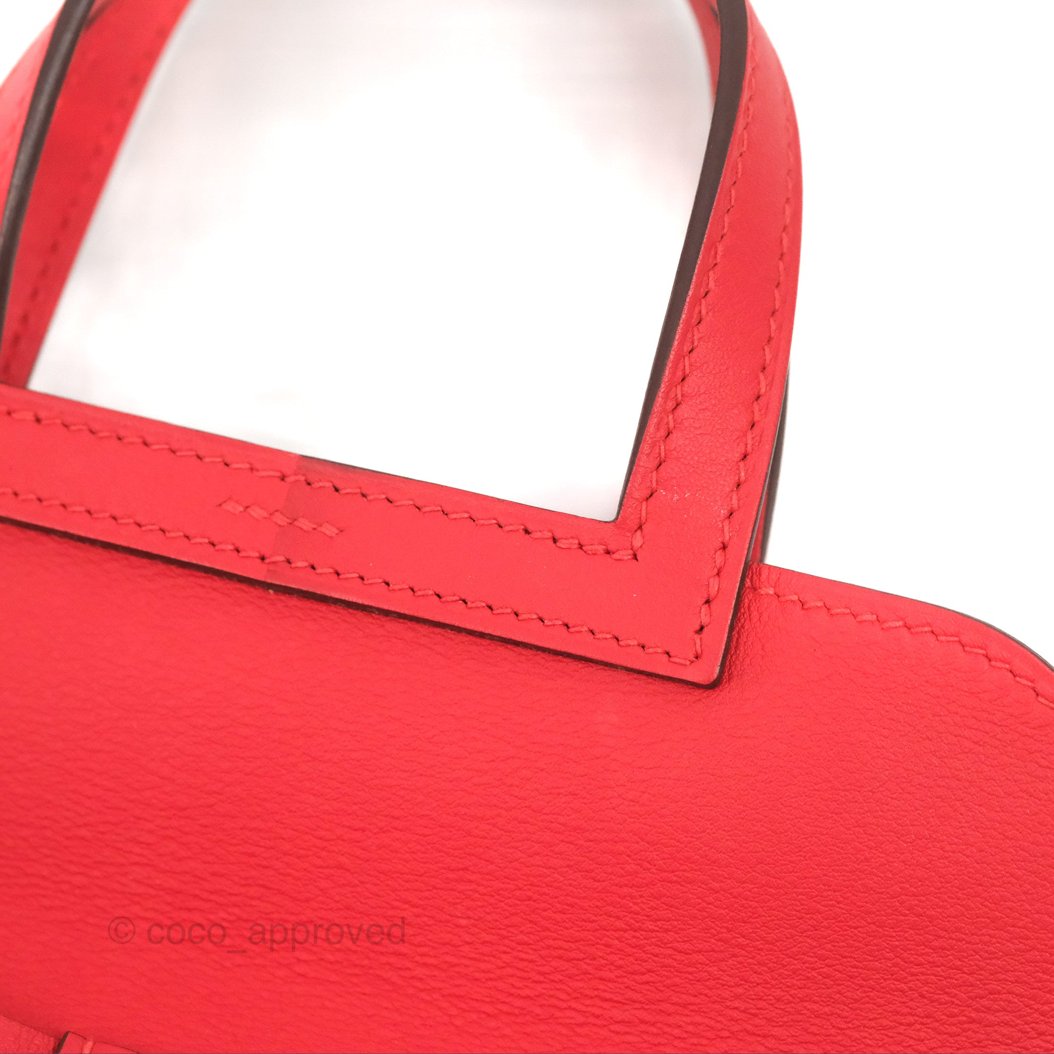 Hermes Red Swift and Epsom Leather Palladium Hardware Tressage Birkin 30  Bag Hermes