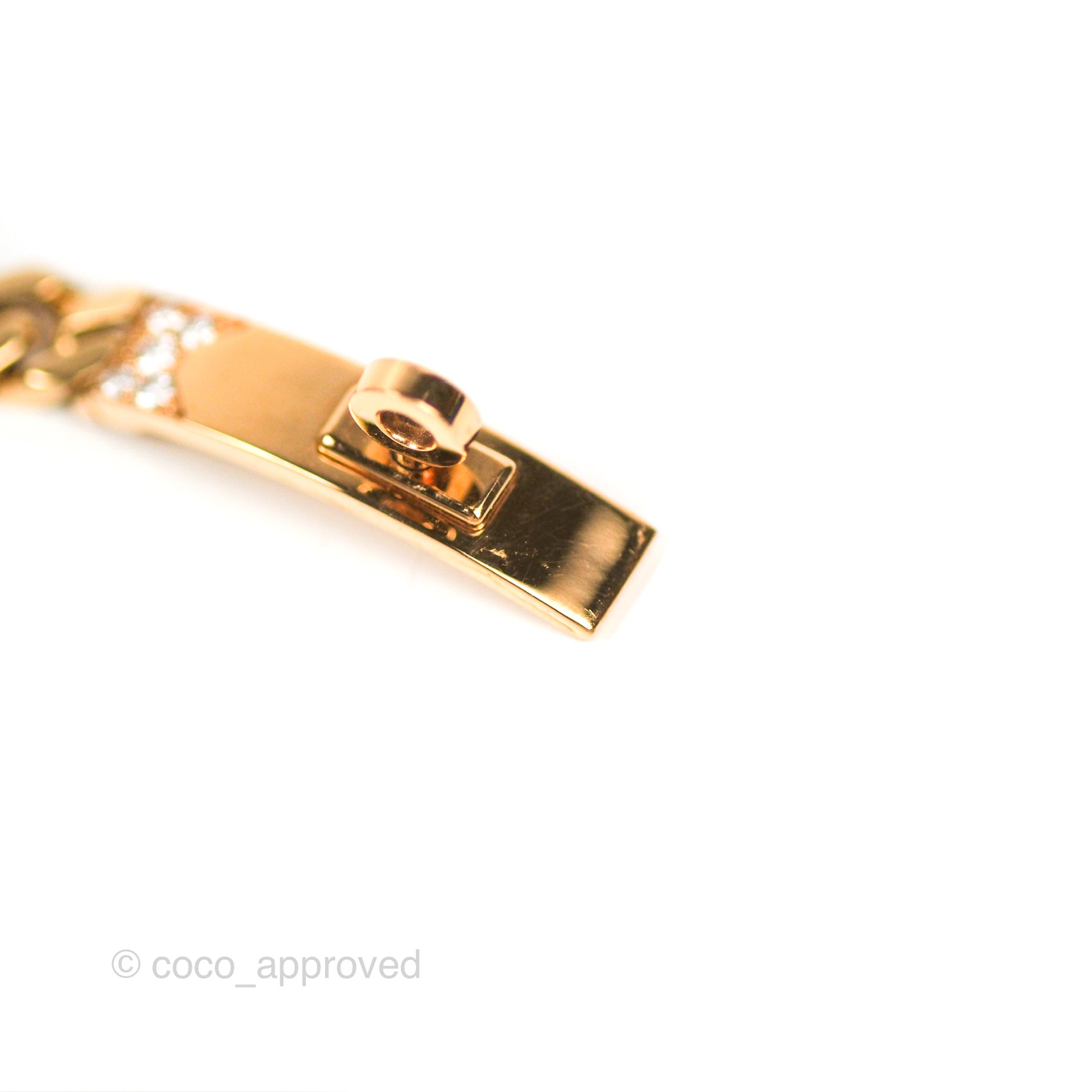 Hermès 18K Diamond Kelly Gourmette Link Bracelet - 18K Rose Gold