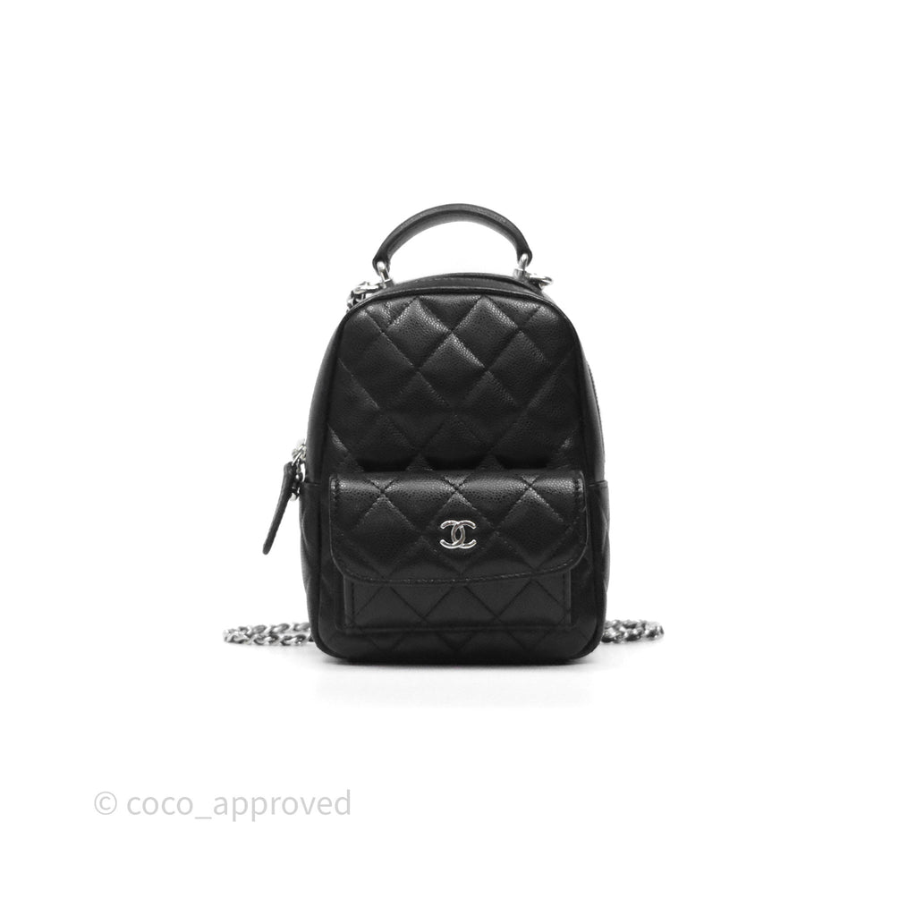 Chanel Classic Mini Backpack Black Caviar Silver Hardware