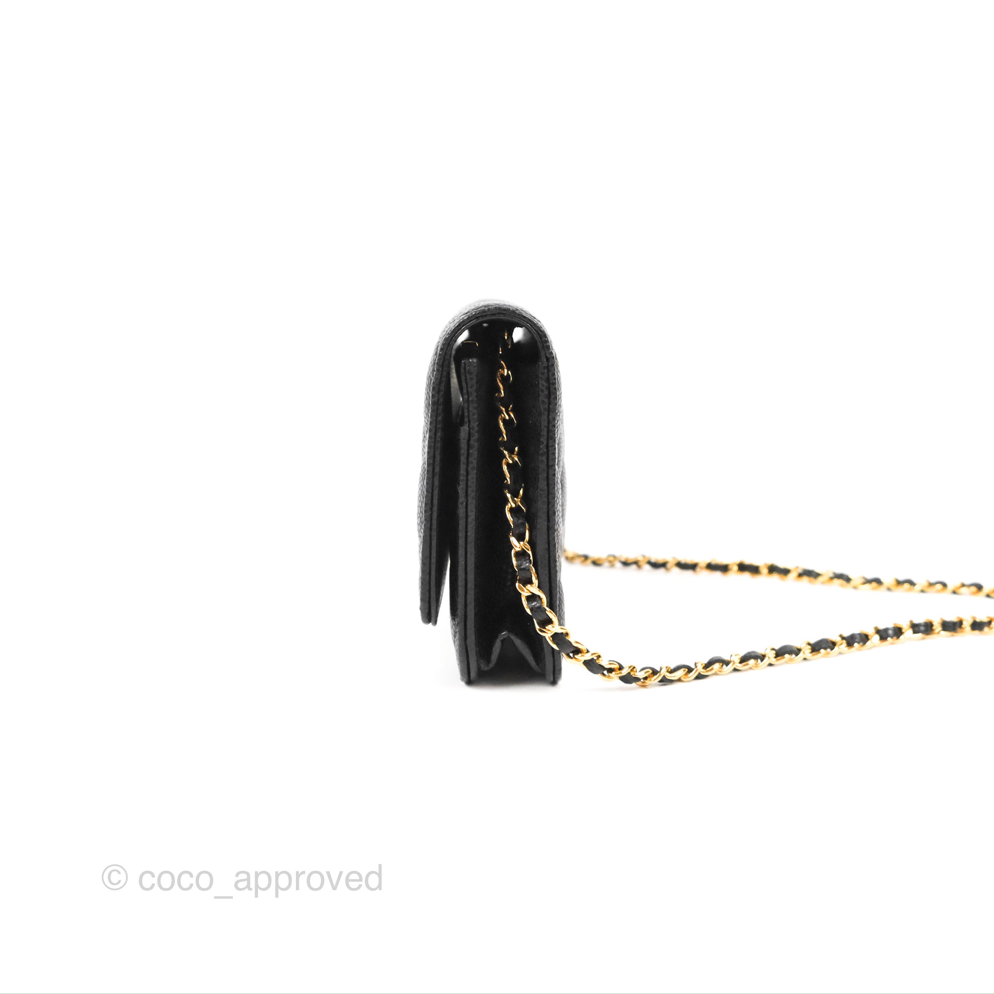 Chanel Vintage Black Caviar Leather Cc Zip Tote Shoulder Bag Gold Auction