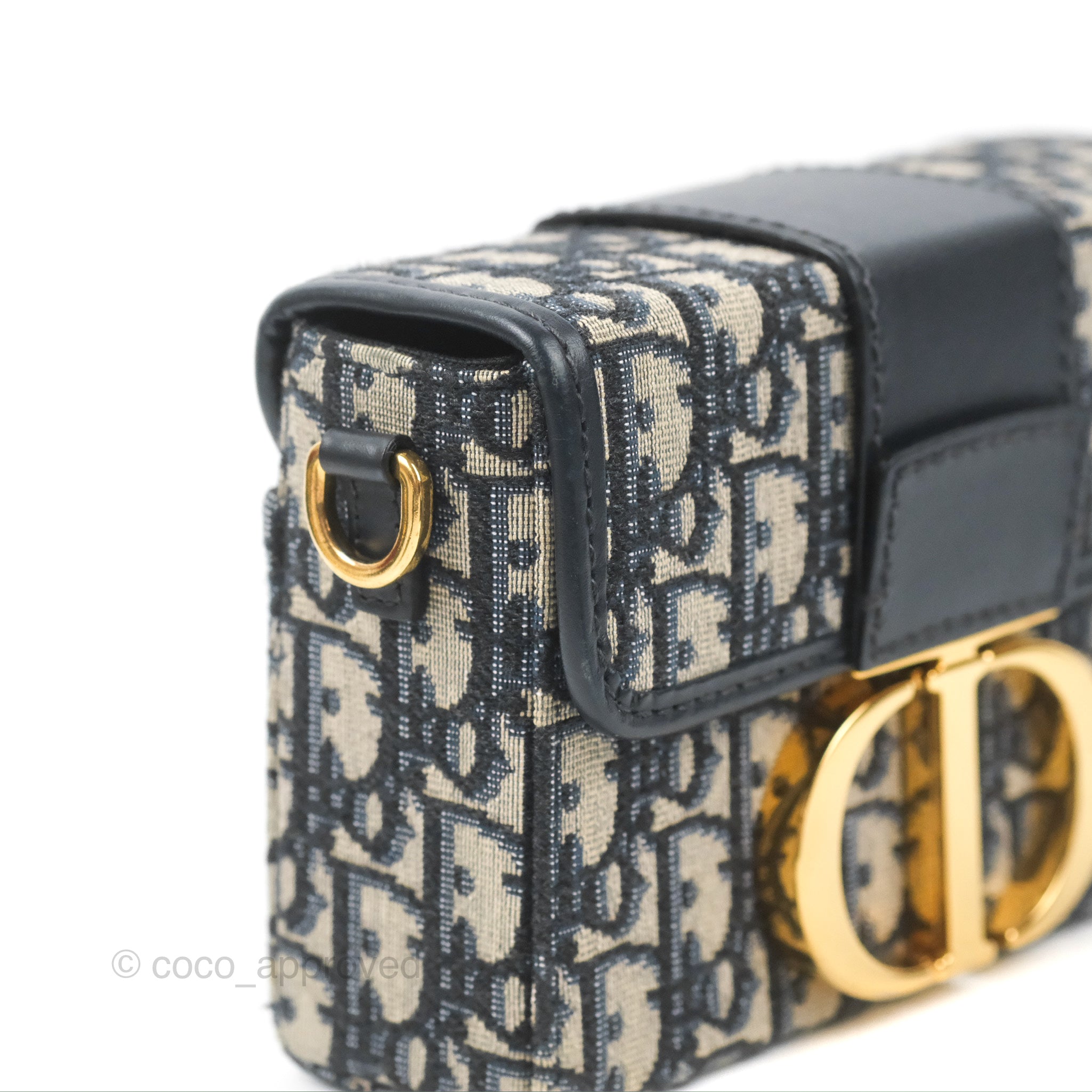 Christian Dior 30 Oblique Montaigne Key Case Coin Case Navy Free Shipping