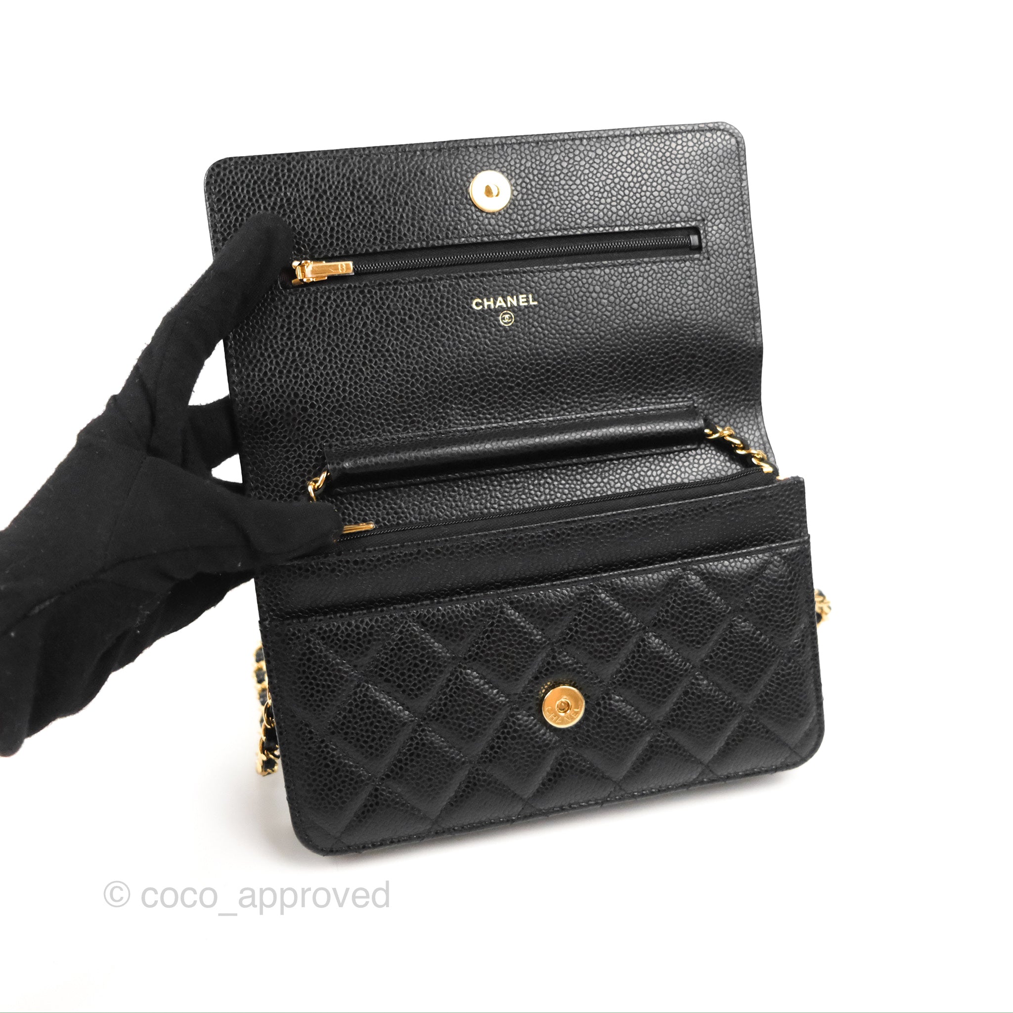 Chanel Quilted WOC Black Caviar Gold Hardware 22A – Coco Approved