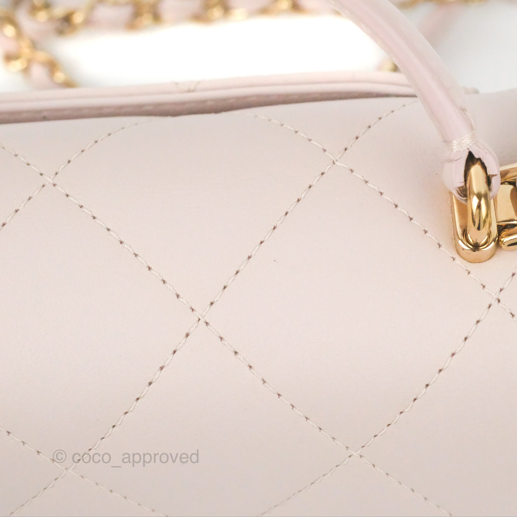 CHANEL Caviar Quilted Small Coco Handle Flap Light Pink 1312229