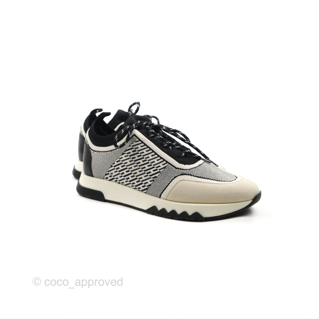 Hermès Addict Sneaker Knit/ Suede Black Size 37.5
