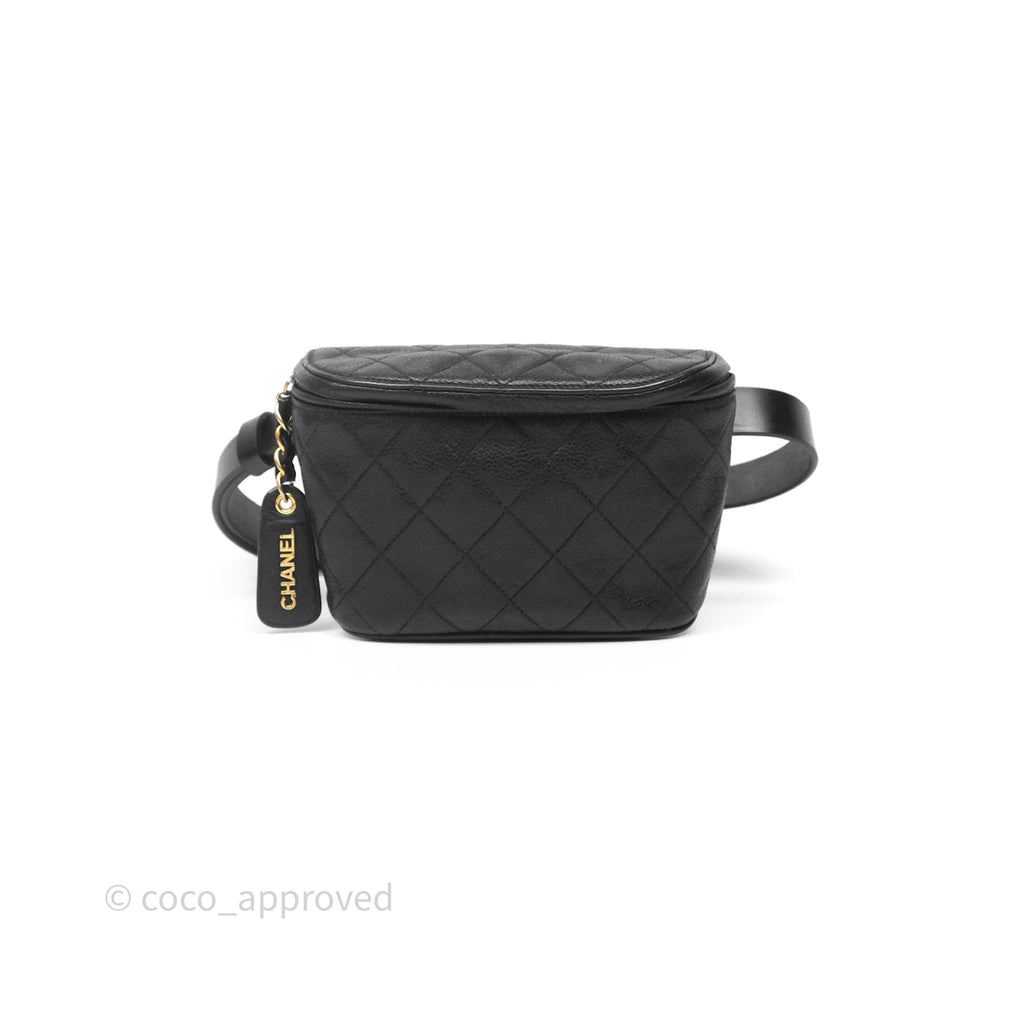 Chanel Vintage Belt Bag Black Caviar 24K Gold Hardware