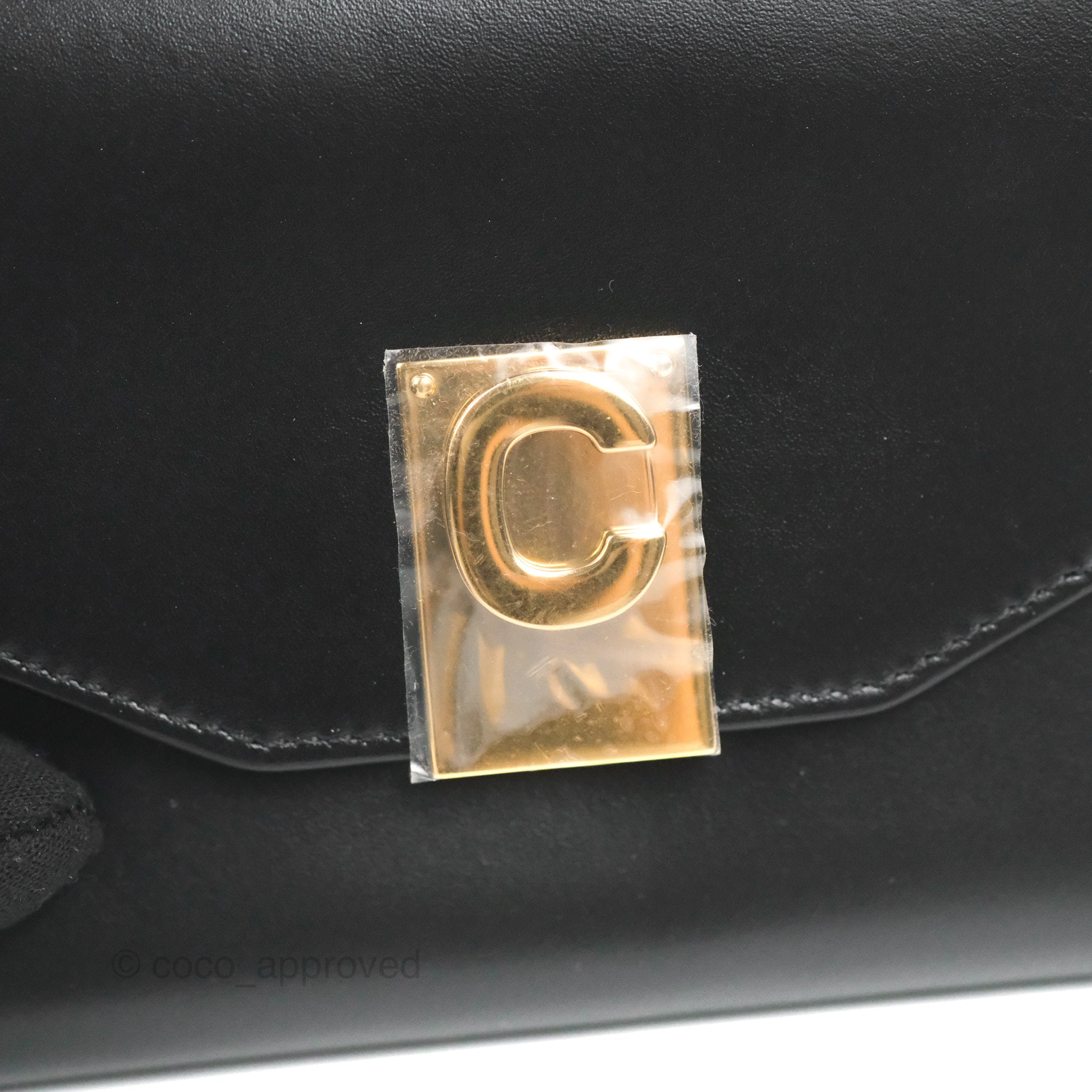 Celine C Wallet On Chain In Smooth Calfskin in Black