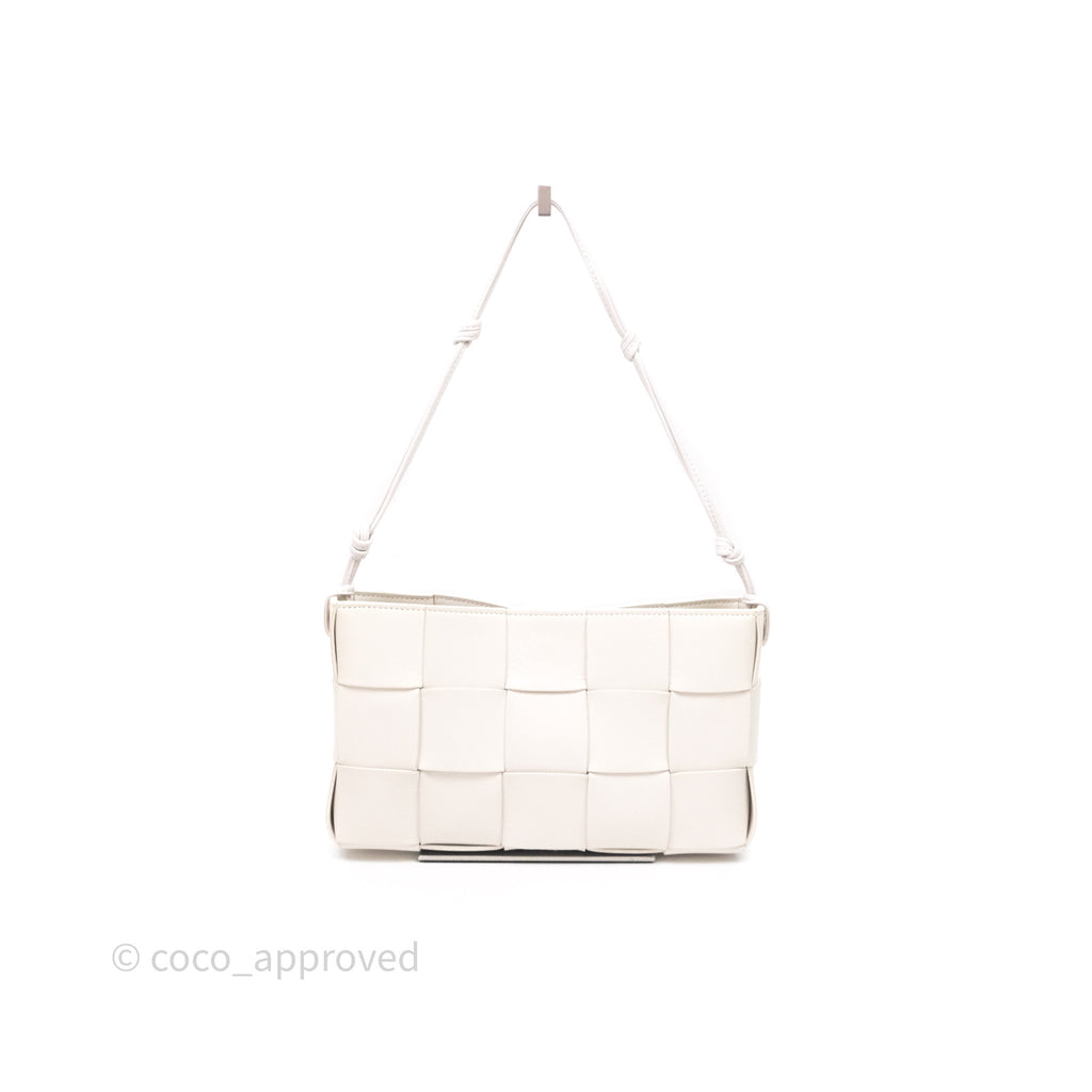 Bottega Veneta Shoulder Bag White Intrecciato Lambskin