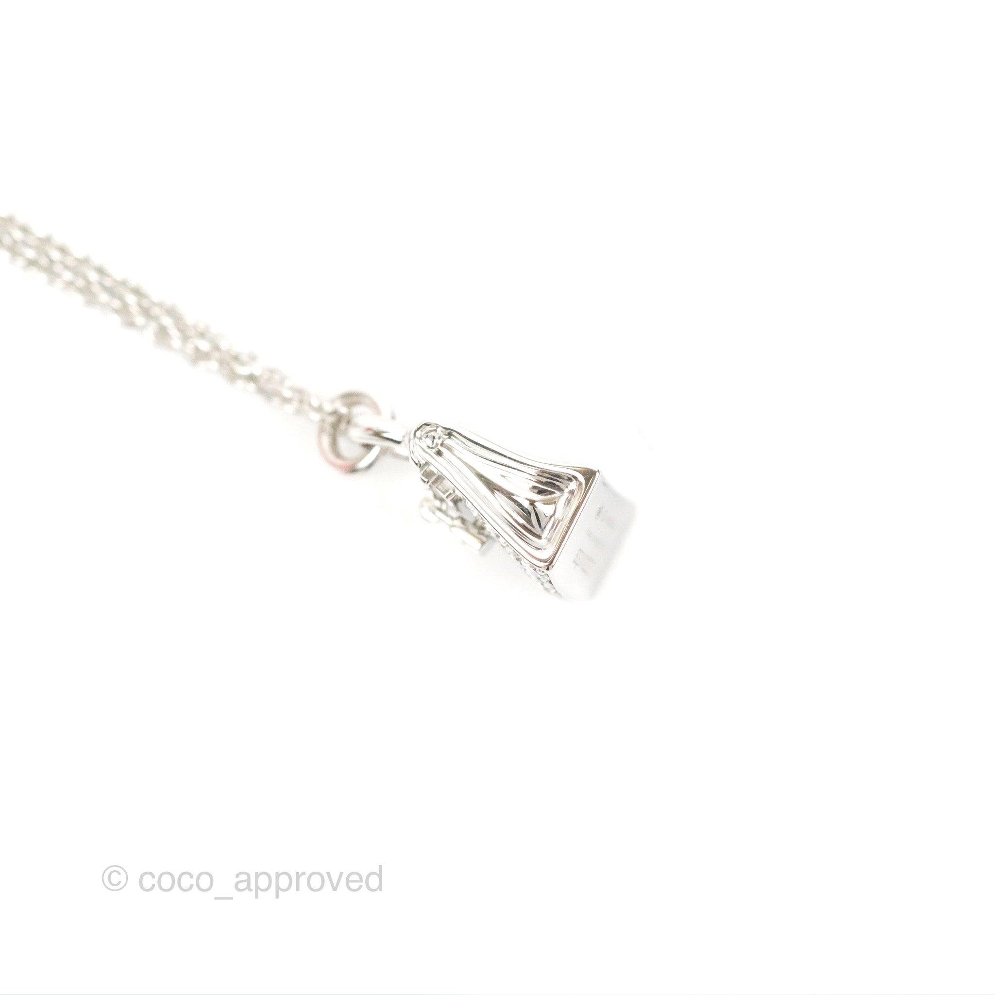 Hermès Kelly Amulettes Diamonds Pendant Necklace White Gold – Coco
