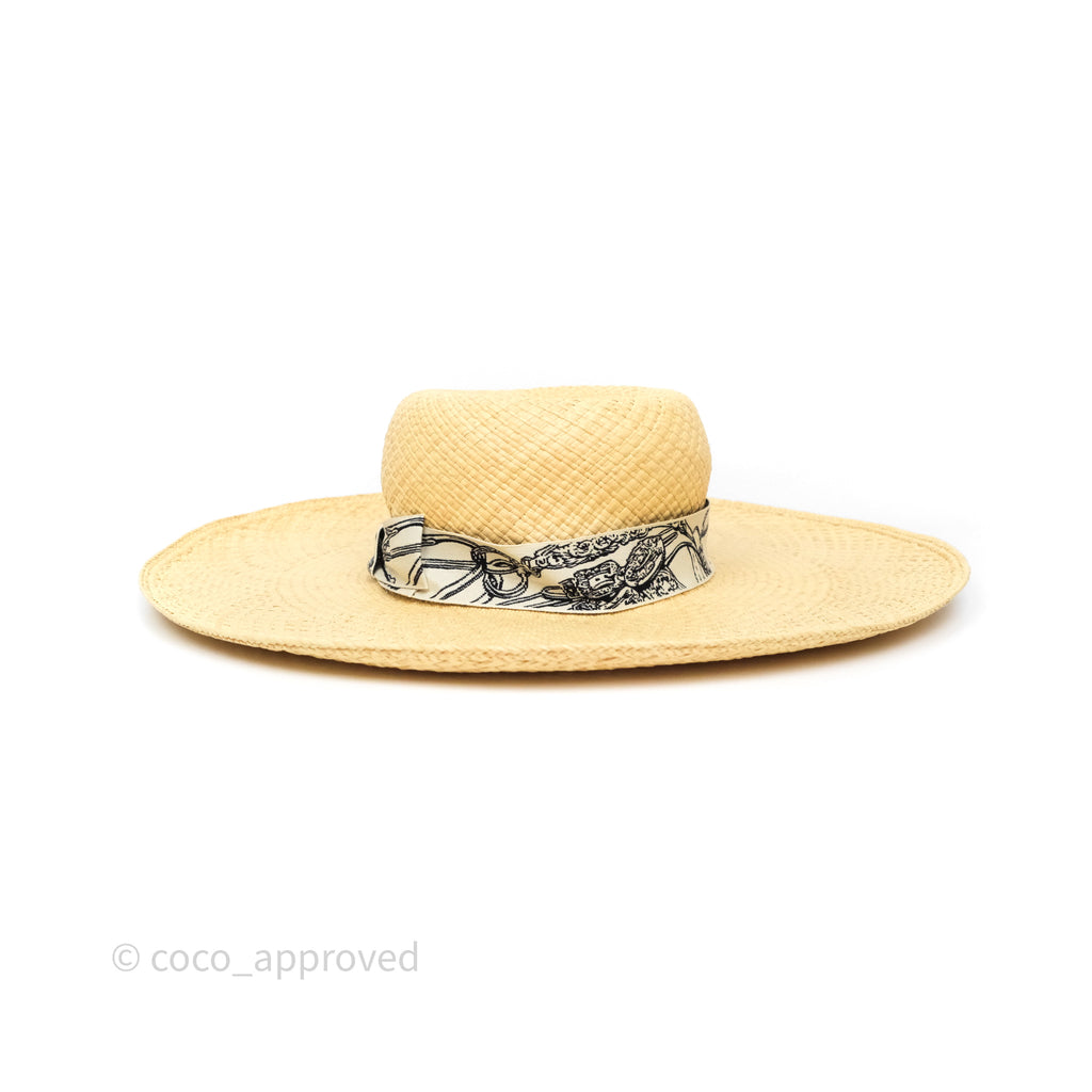 Hermès Carrousel Hat Naturel/ Ecru/ Noir