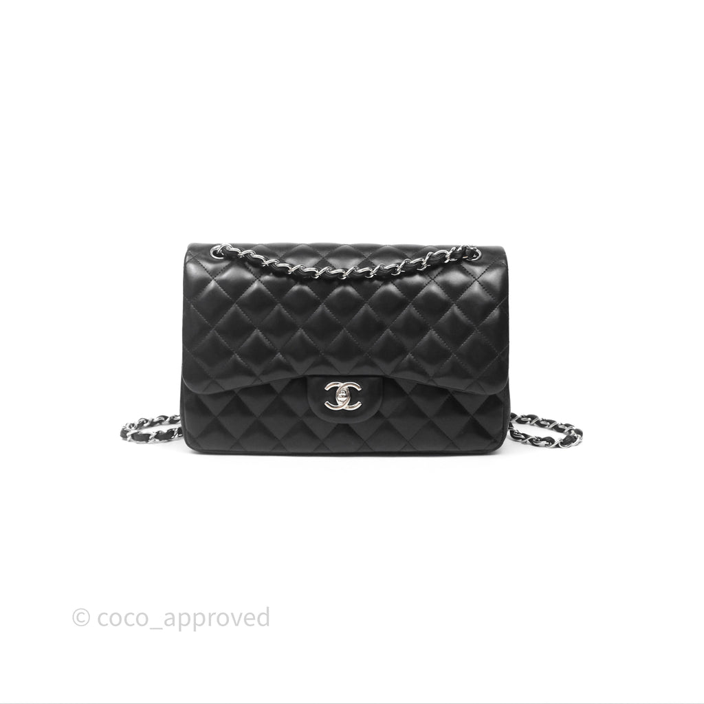 Chanel Jumbo Double Flap Black Lambskin Silver Hardware⁣⁣