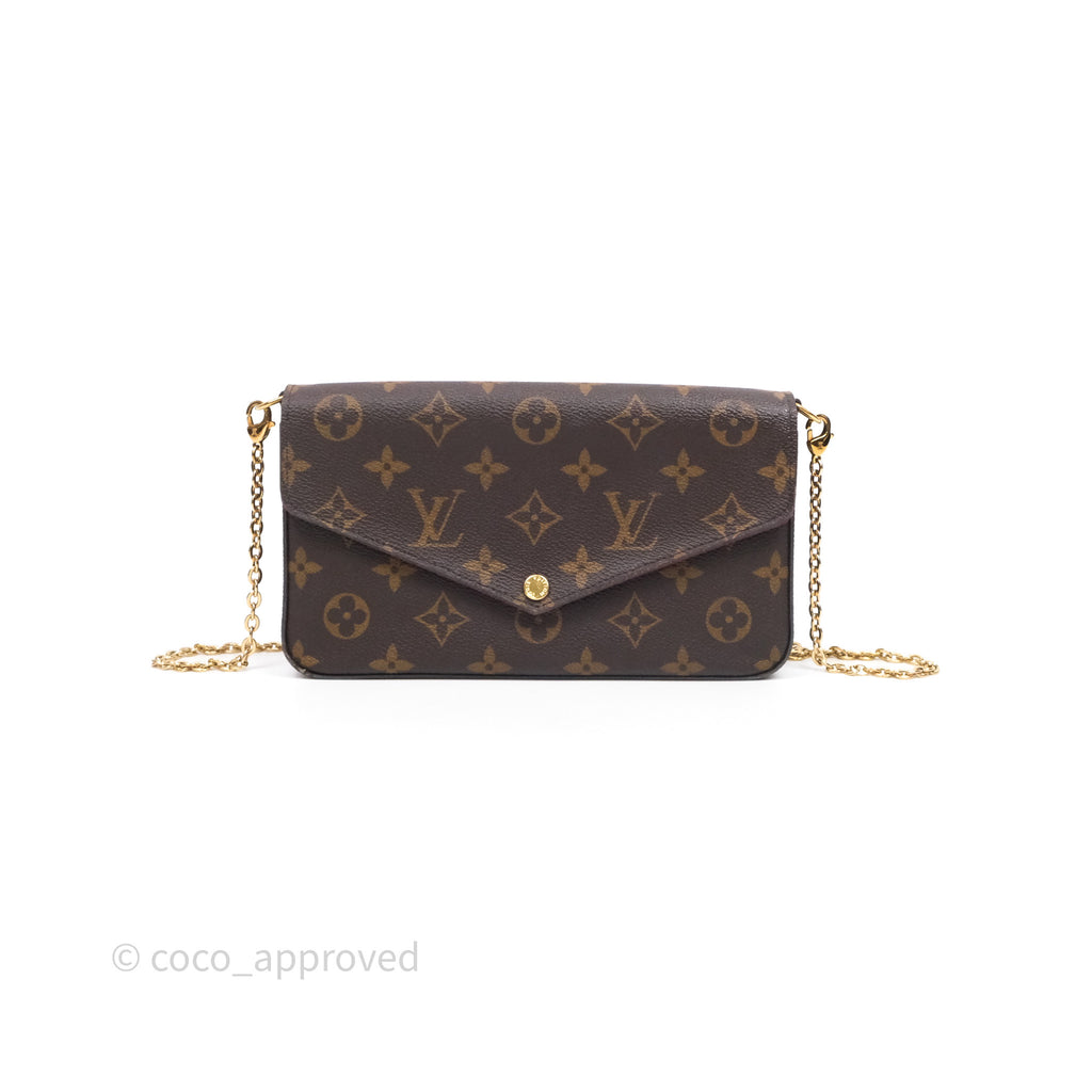 Louis Vuitton Félicie Pochette Clutch Monogram Canvas Gold Hardware