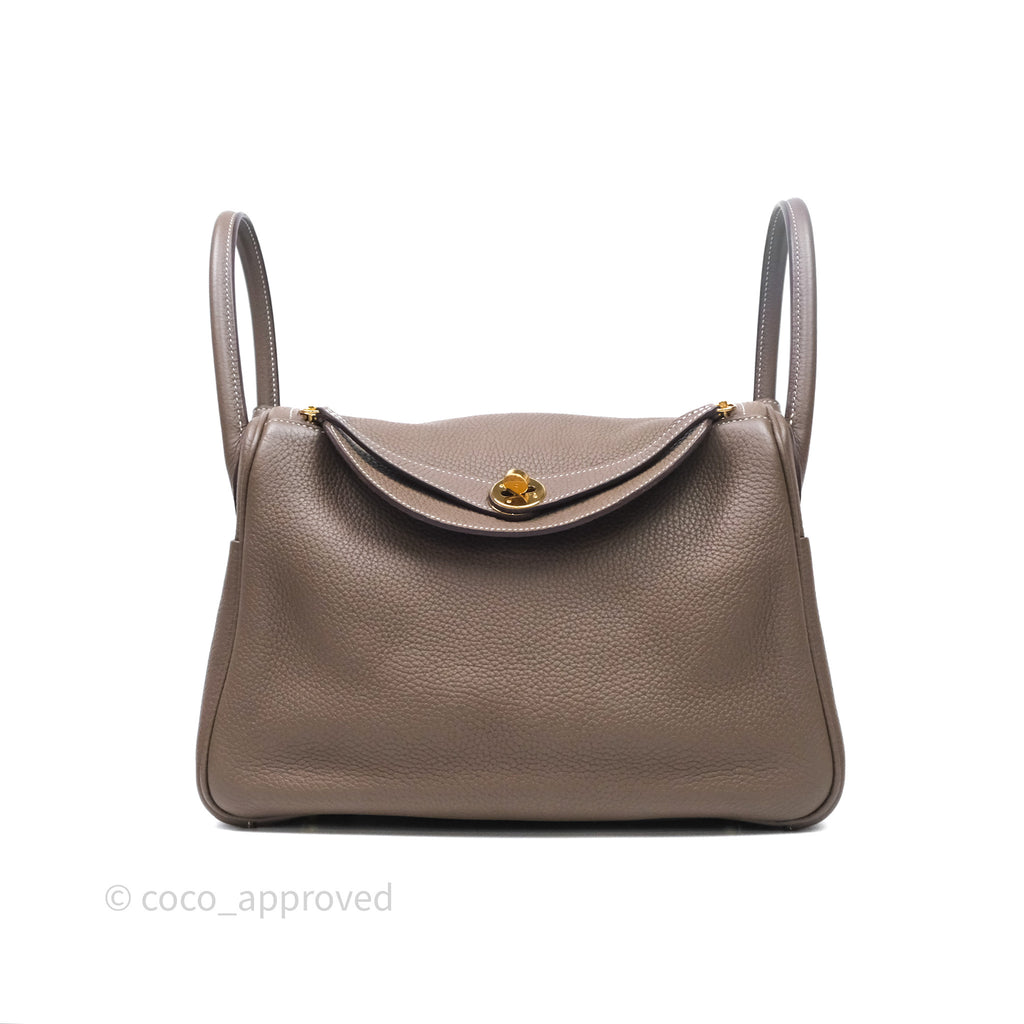 Hermès Lindy 30 Etoupe 18 Clemence Gold Hardware