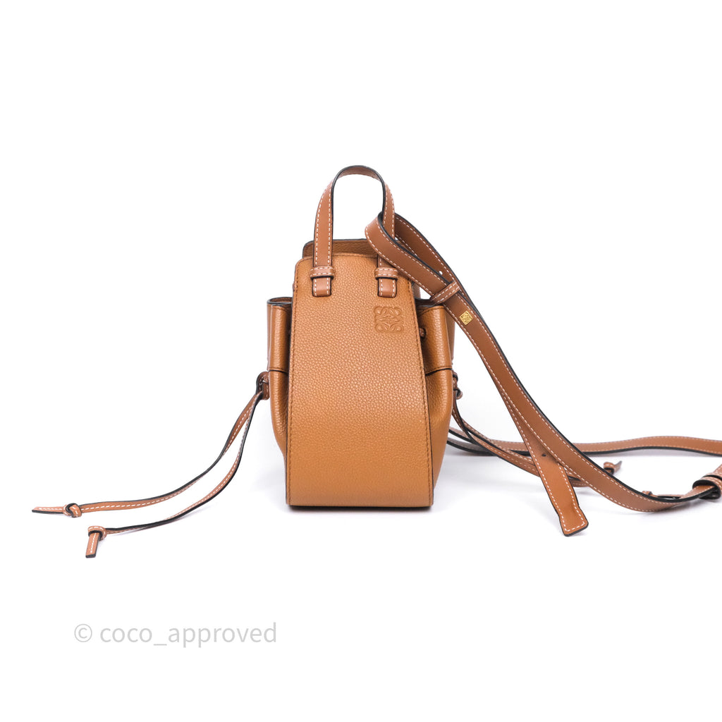 Loewe Mini Hammock Drawstring Tan Calfskinn
