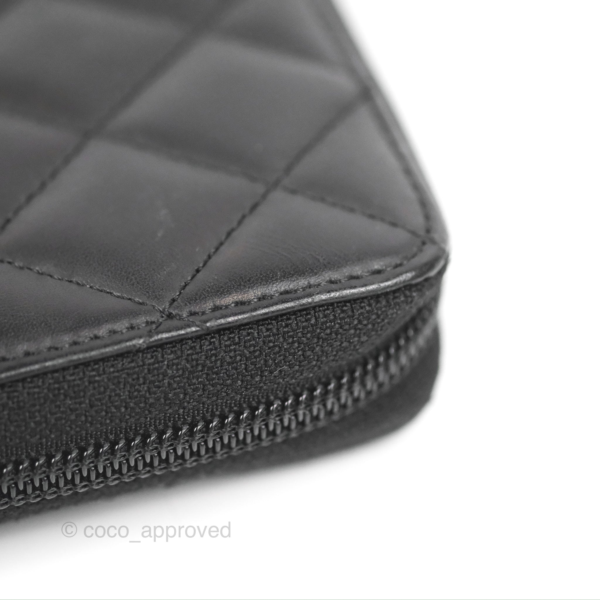 Chanel Quilted Cambon Yen Zip Long Wallet Black Calfskin Silver Hardwa – Coco  Approved Studio