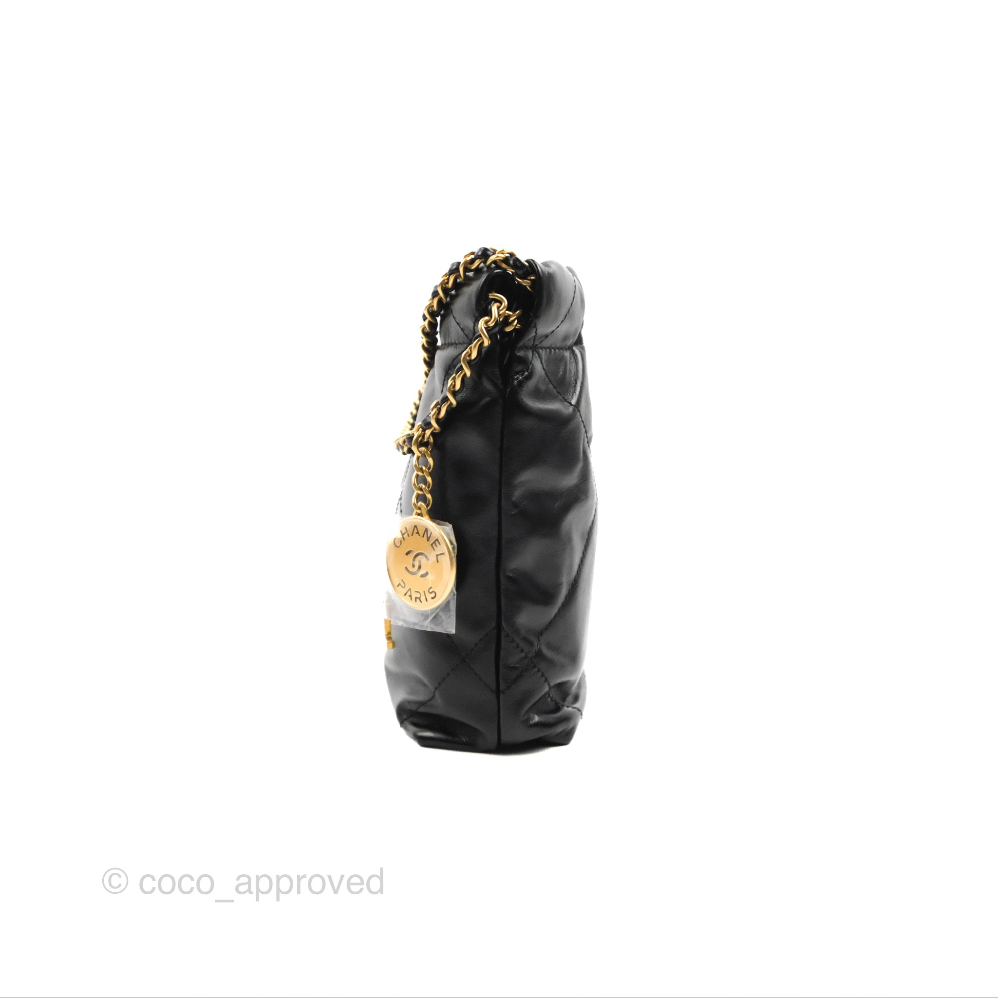 Chanel 22 Mini Bag Black Crumpled Calfskin – Coco Approved Studio