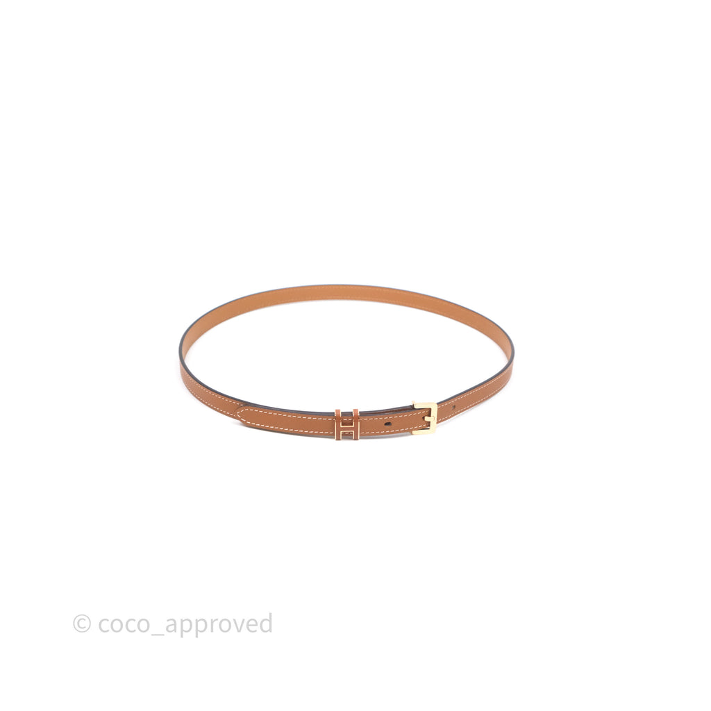 Hermes Pop H 15 Belt Gold Epsom Gold 37 Rose Gold Hardware Size 75